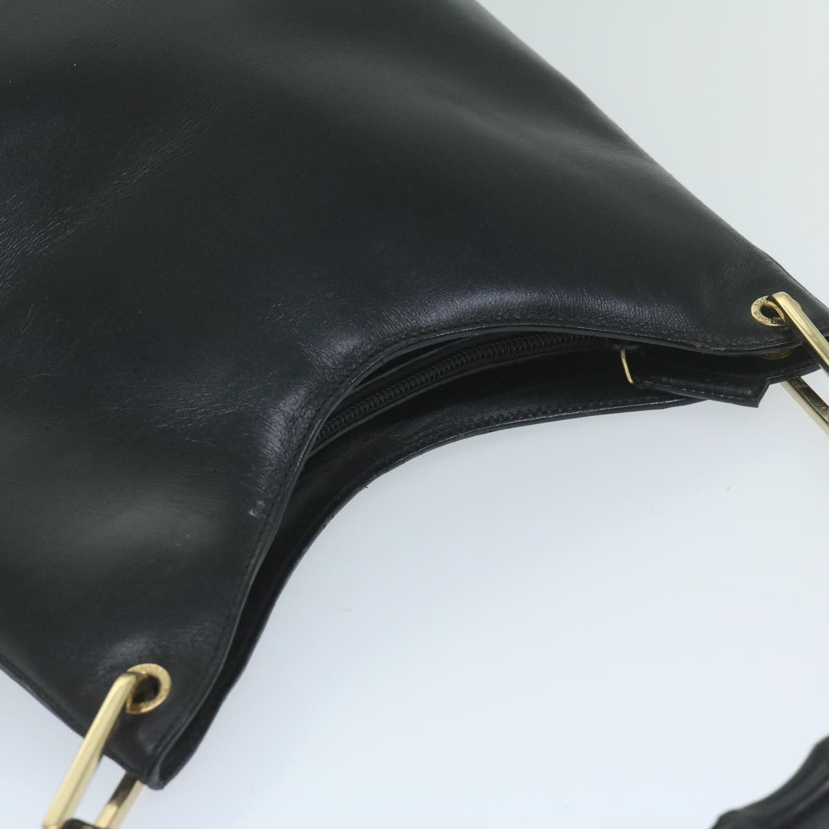 GUCCI Bamboo Shoulder Bag Leather Black 001 2058 3007 59974