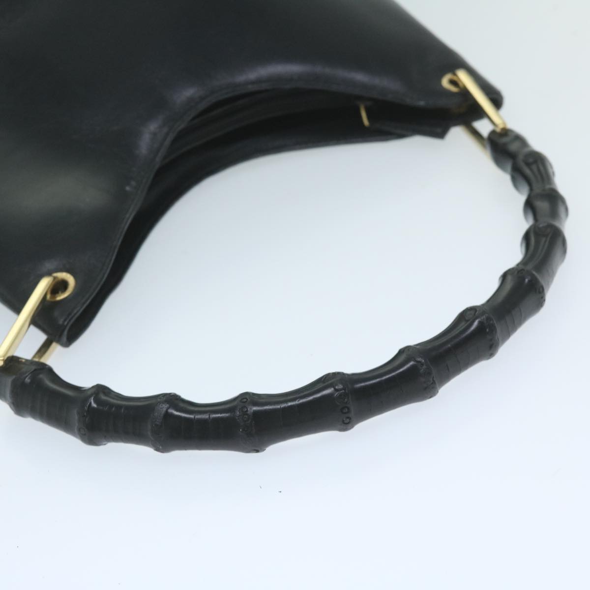 GUCCI Bamboo Shoulder Bag Leather Black 001 2058 3007 59974