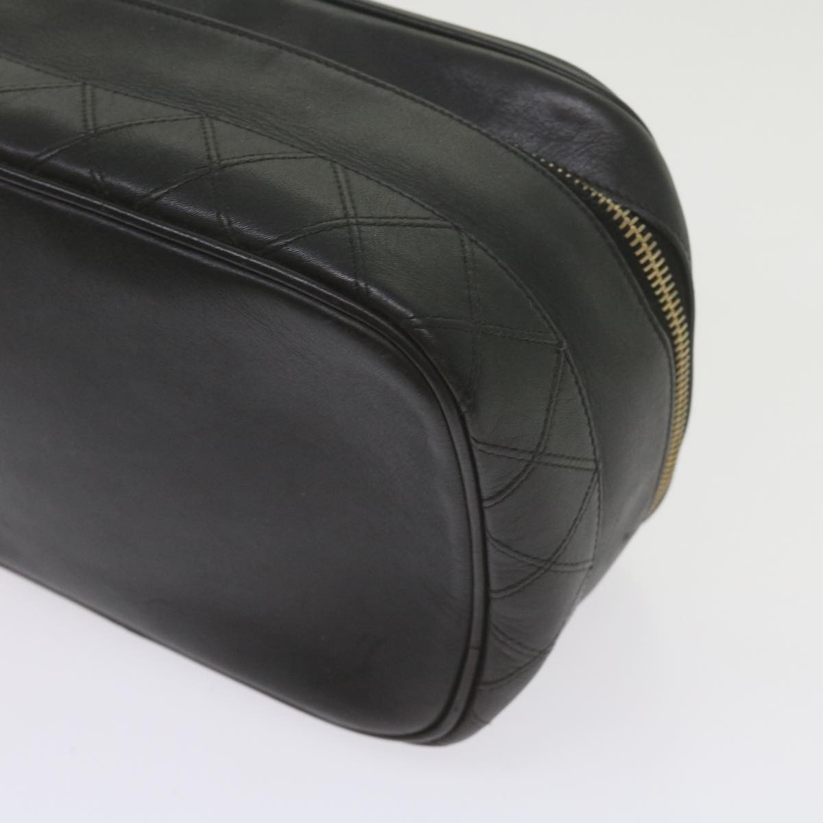 CHANEL Vanity Cosmetic Pouch Leather Black CC 59984