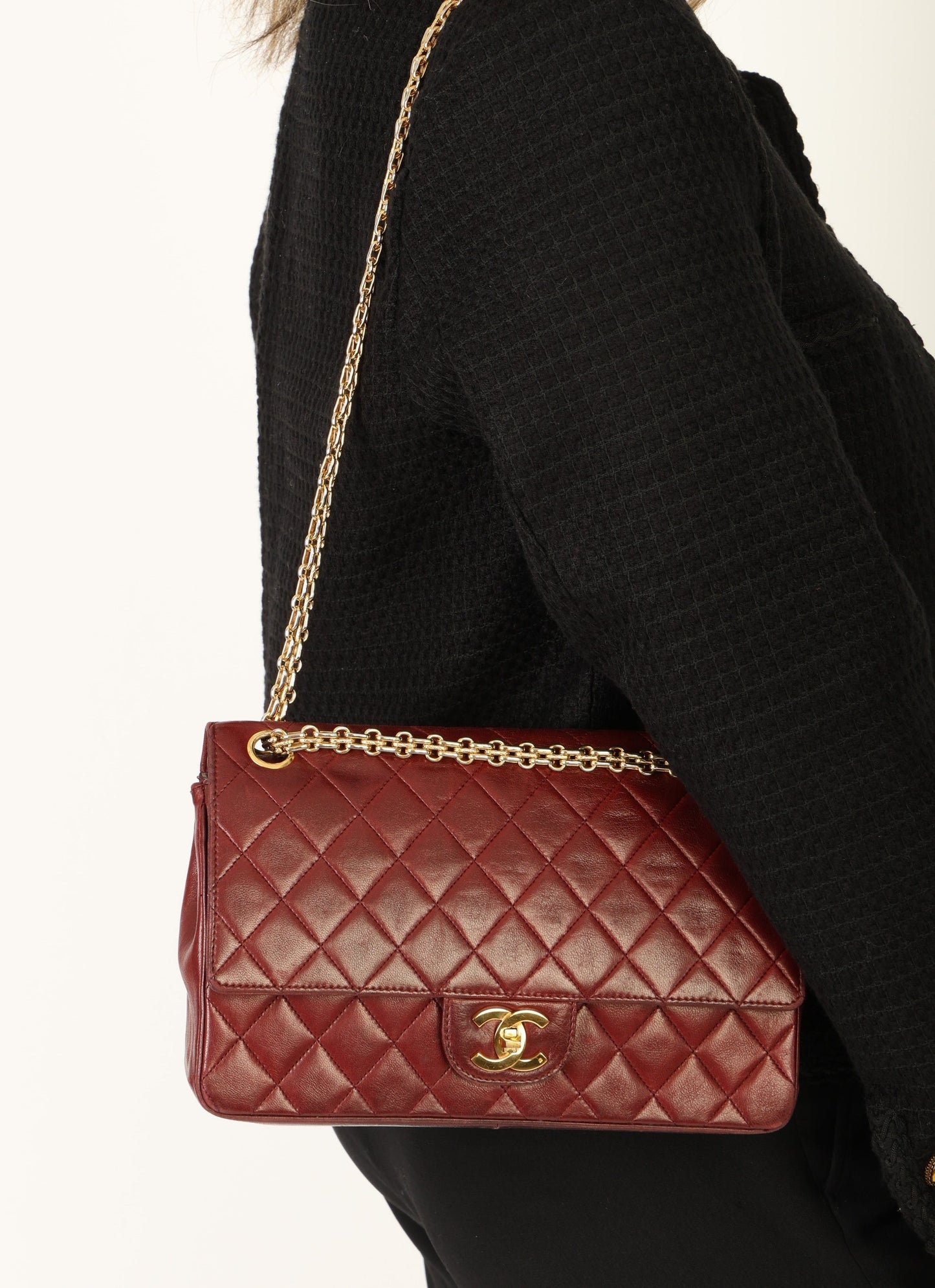 Chanel 1989 Red Lambskin Re-Issue Double Flap