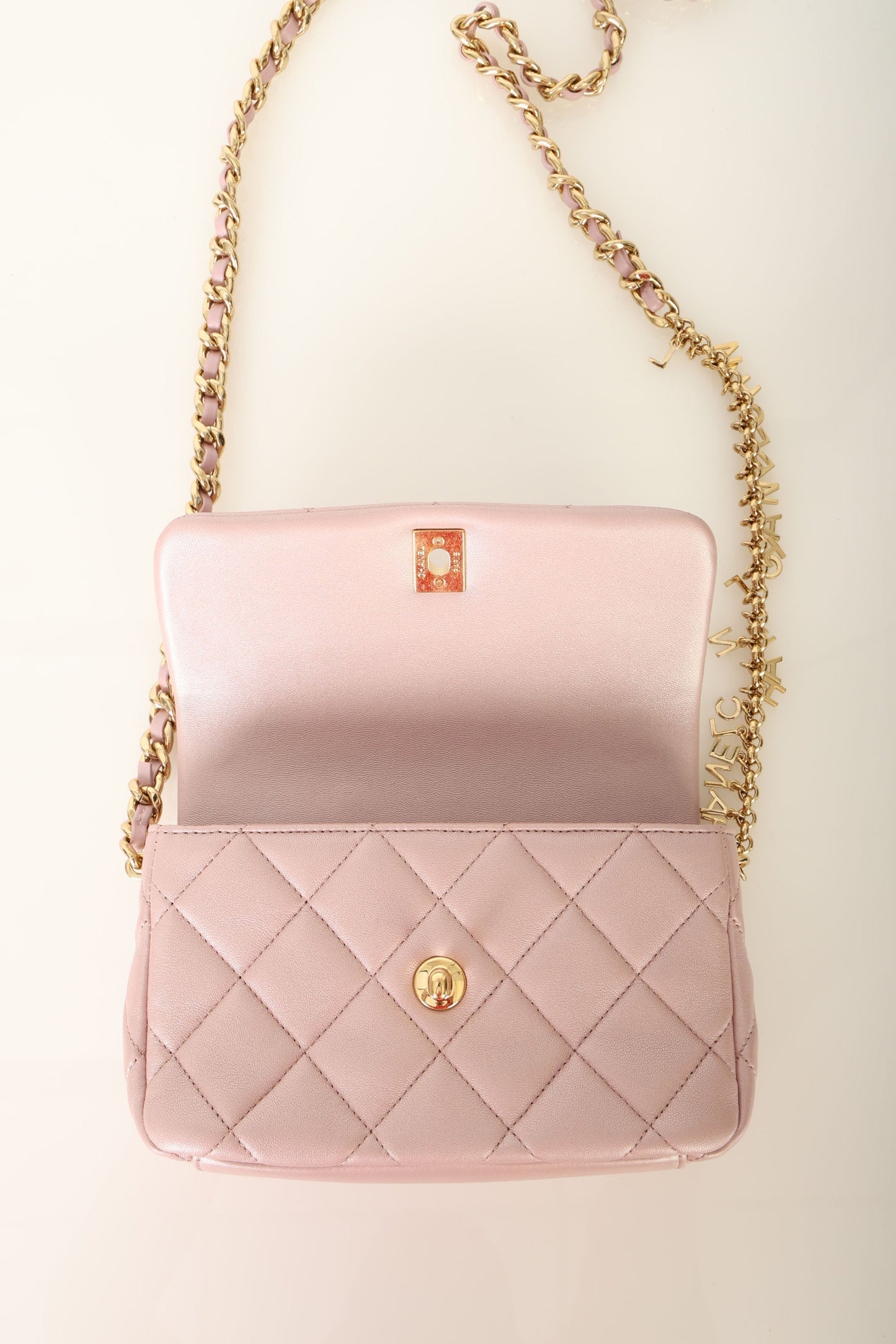 Chanel 24C Iridescent Lambskin Charm Flap Bag