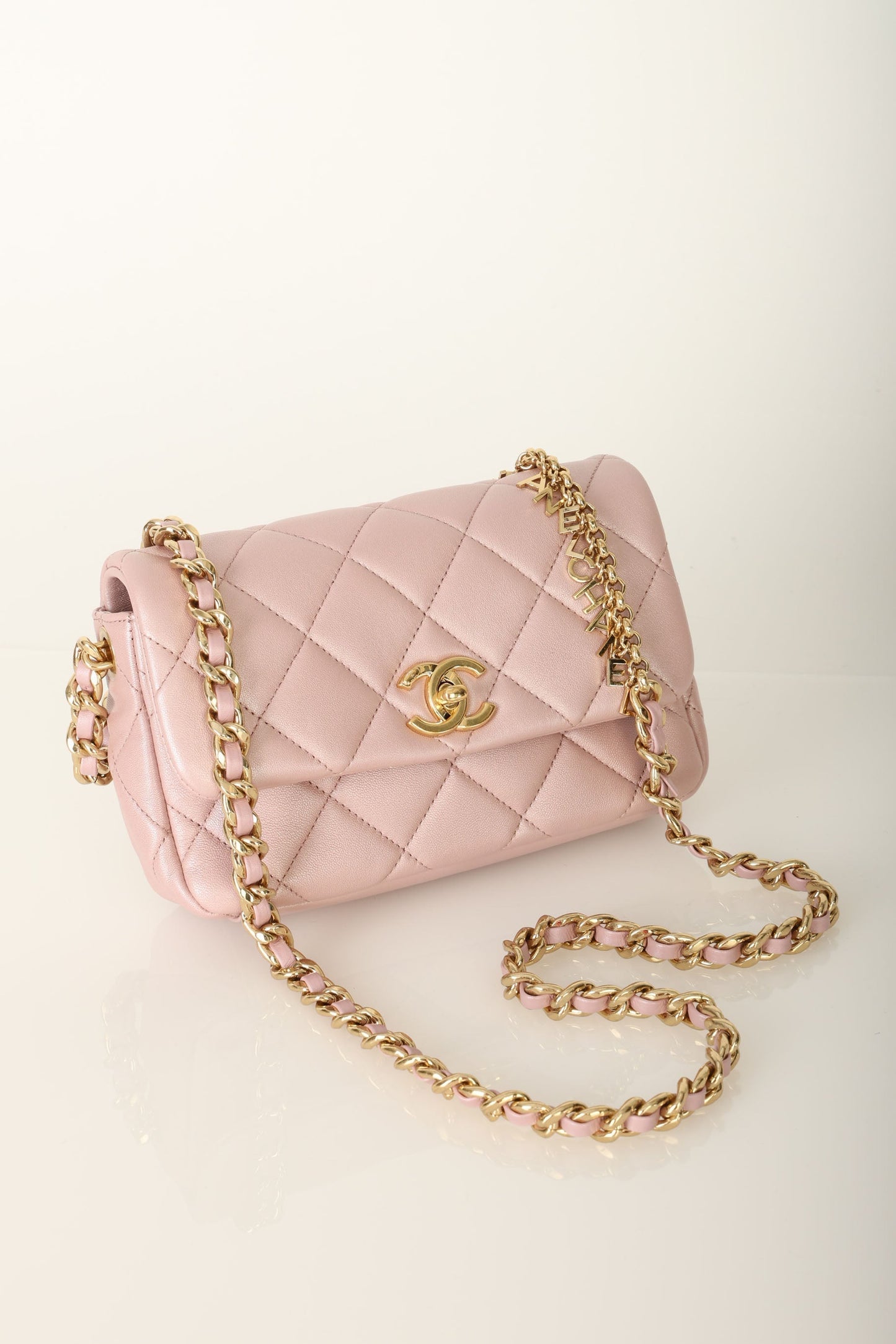 Chanel 24C Iridescent Lambskin Charm Flap Bag
