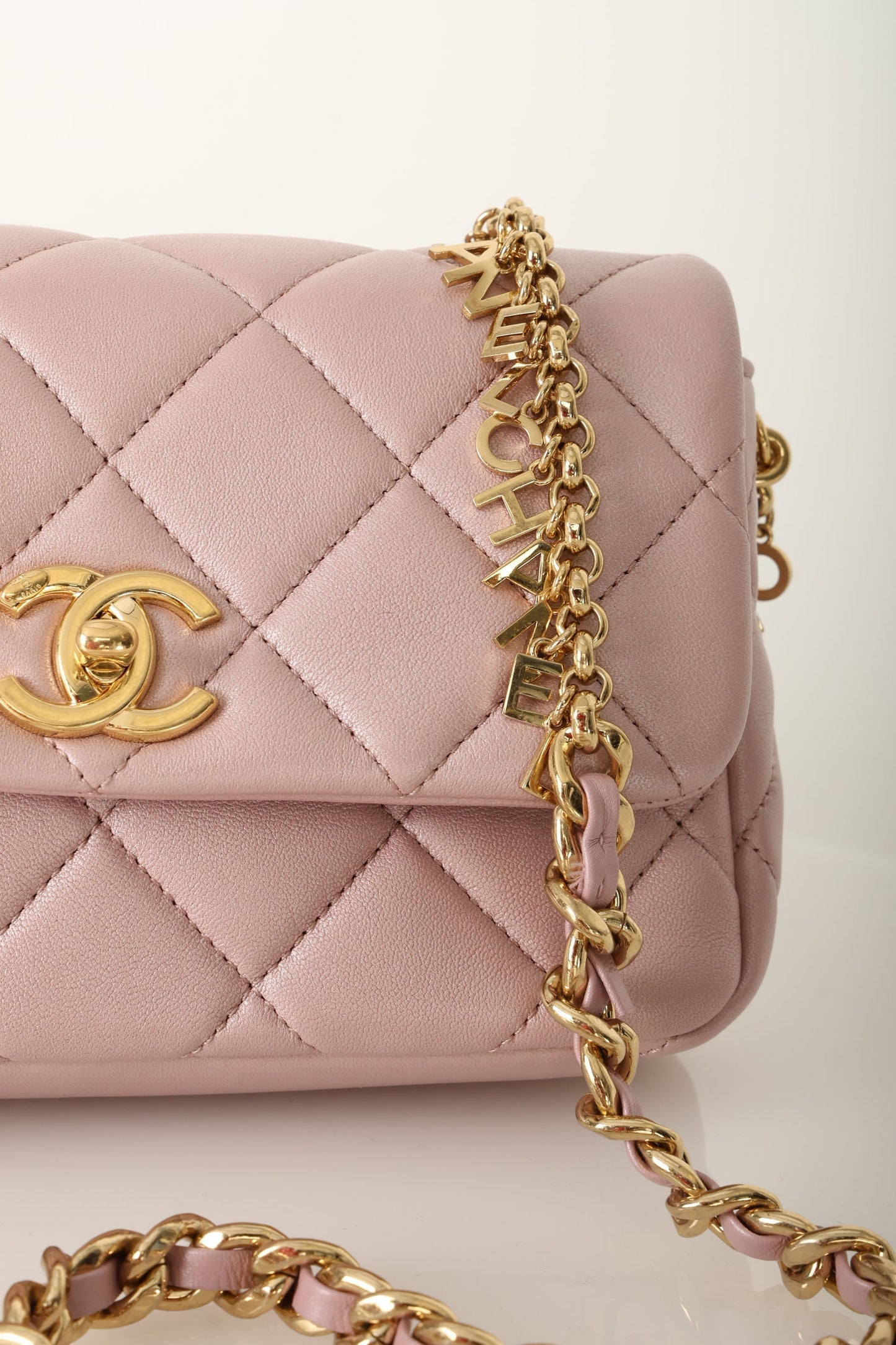 Chanel 24C Iridescent Lambskin Charm Flap Bag