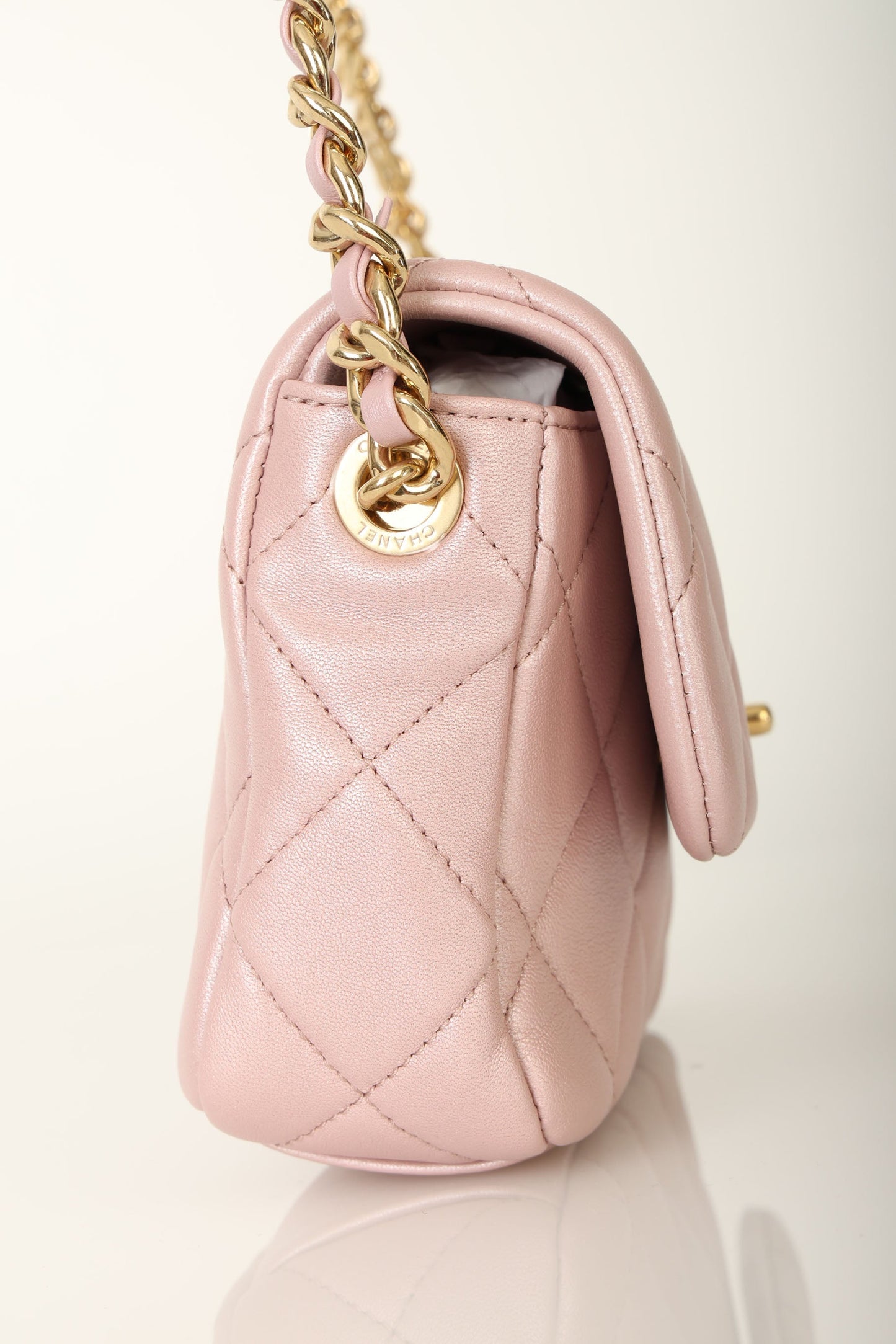 Chanel 24C Iridescent Lambskin Charm Flap Bag