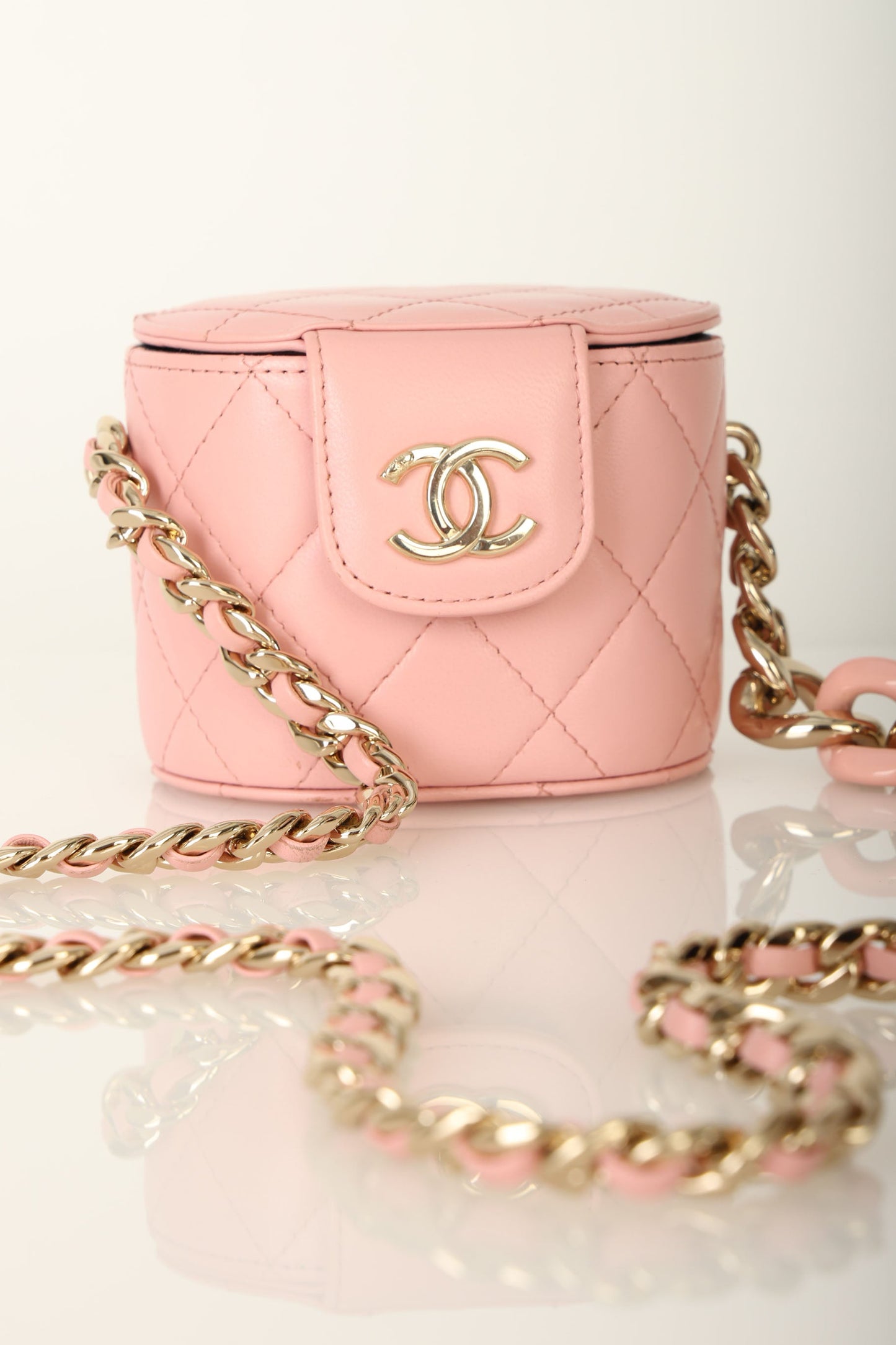 Chanel 2021 Lambskin Mini Chain Vanity