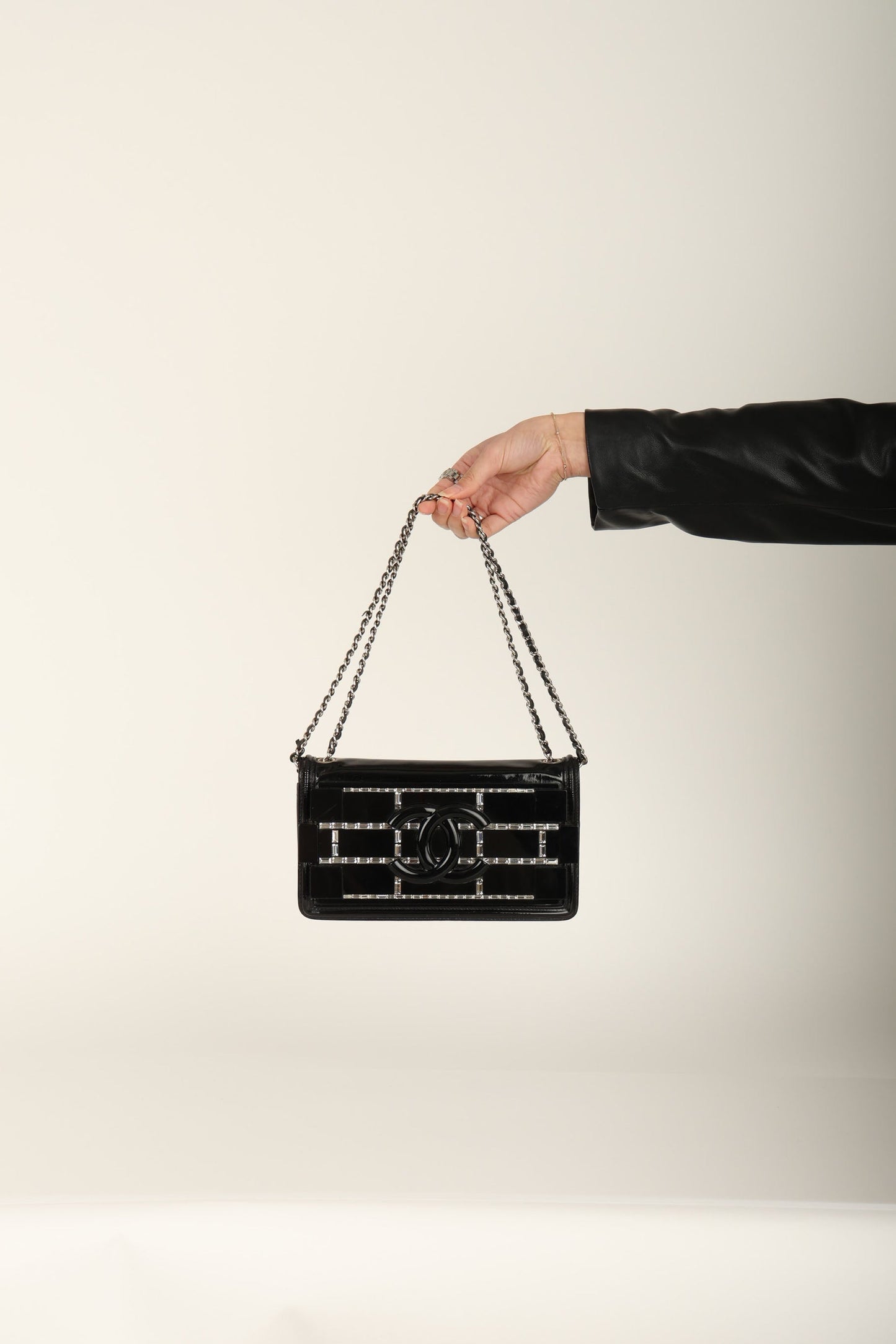 Chanel 2014 Patent Brick Crystal Flap