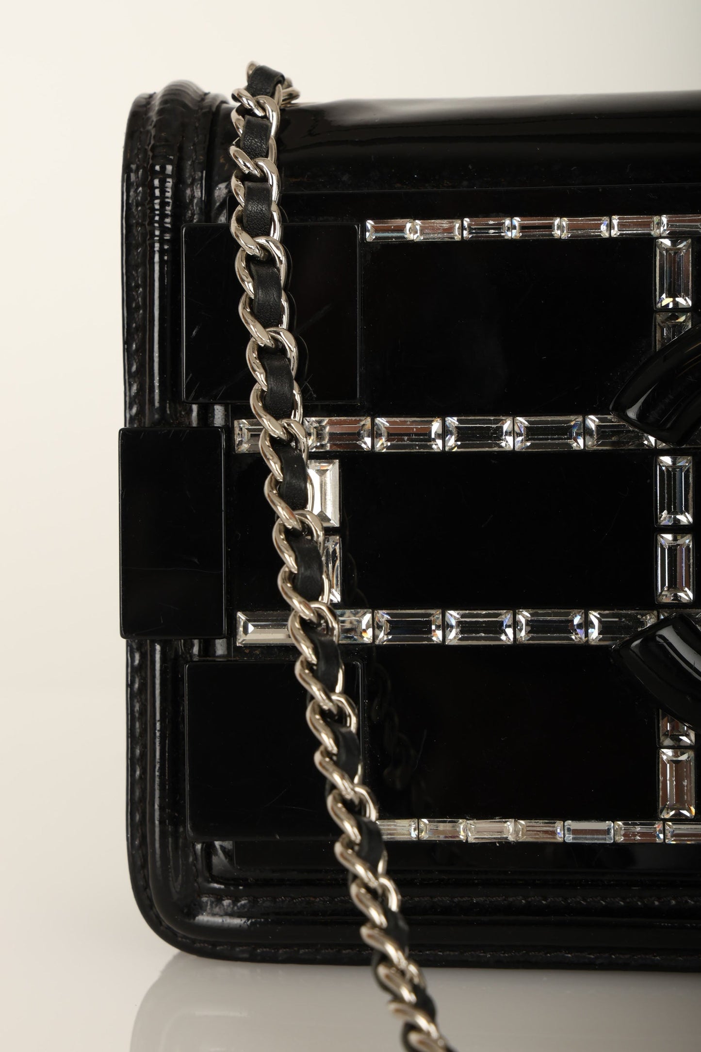 Chanel 2014 Patent Brick Crystal Flap