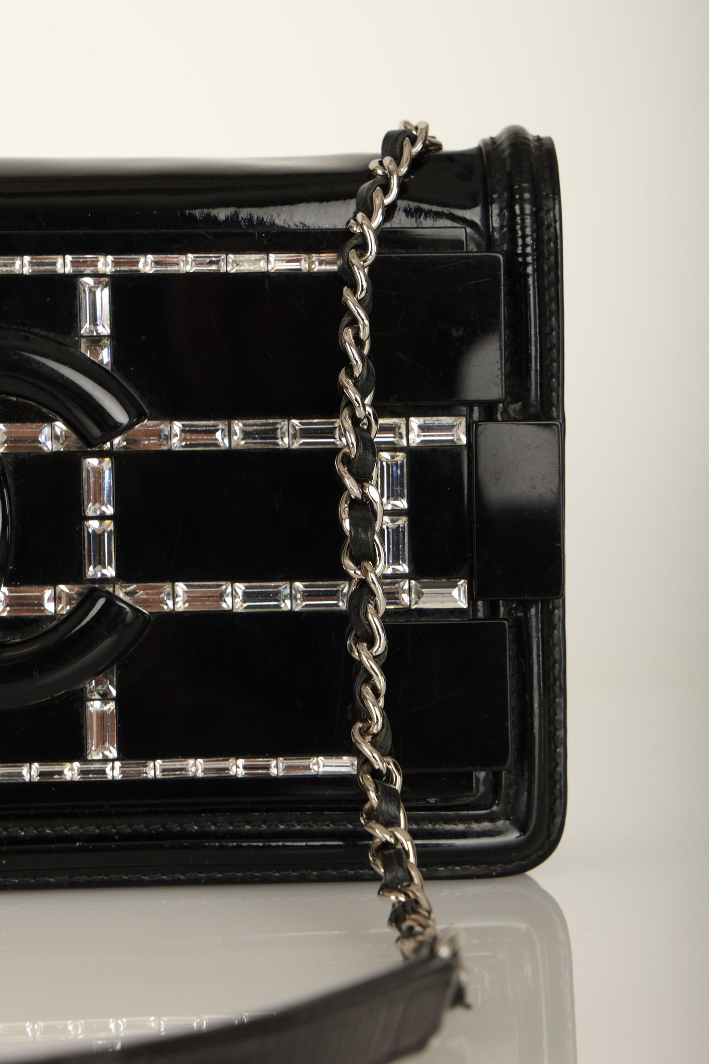 Chanel 2014 Patent Brick Crystal Flap