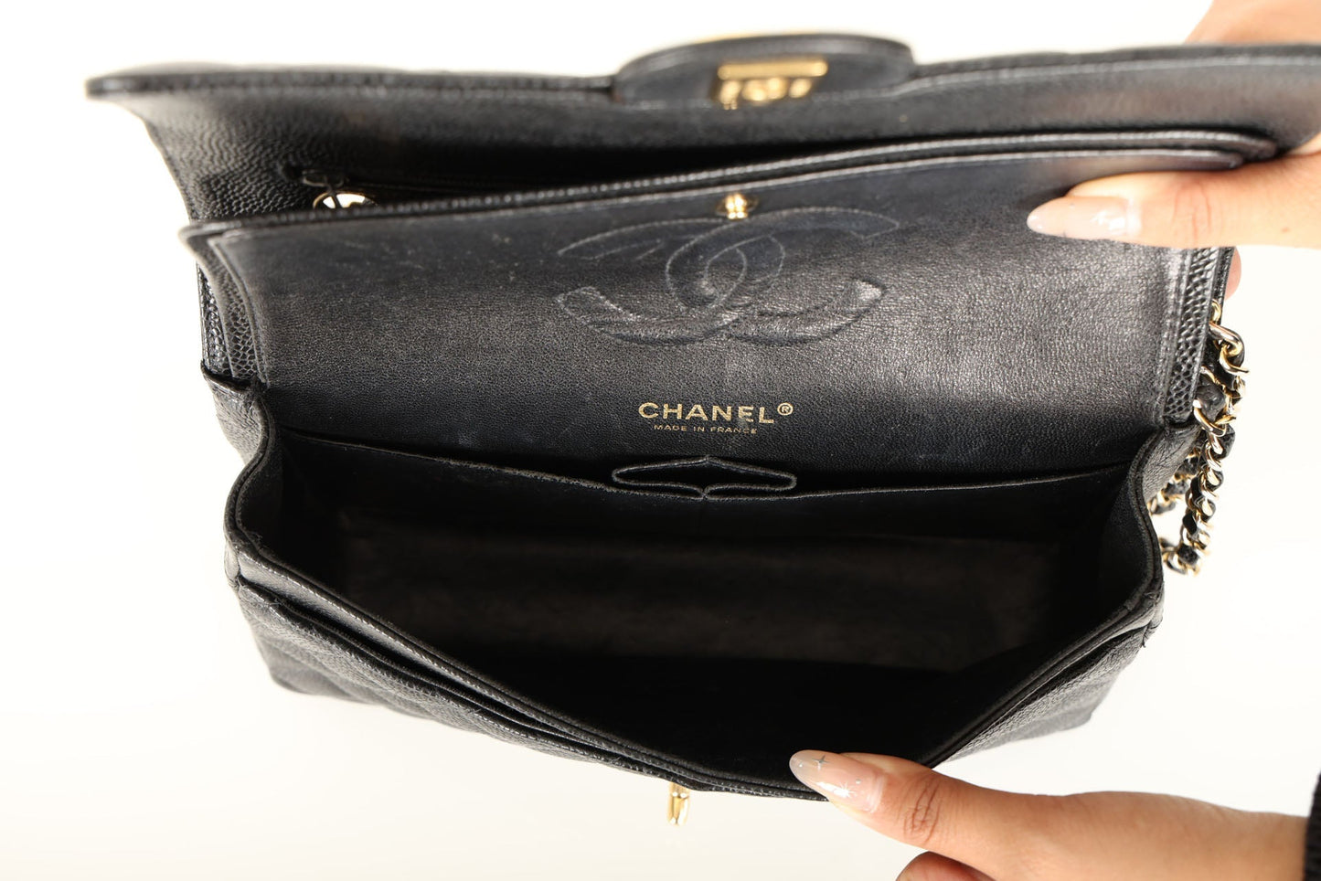 Chanel 2004 Caviar Medium Double Flap