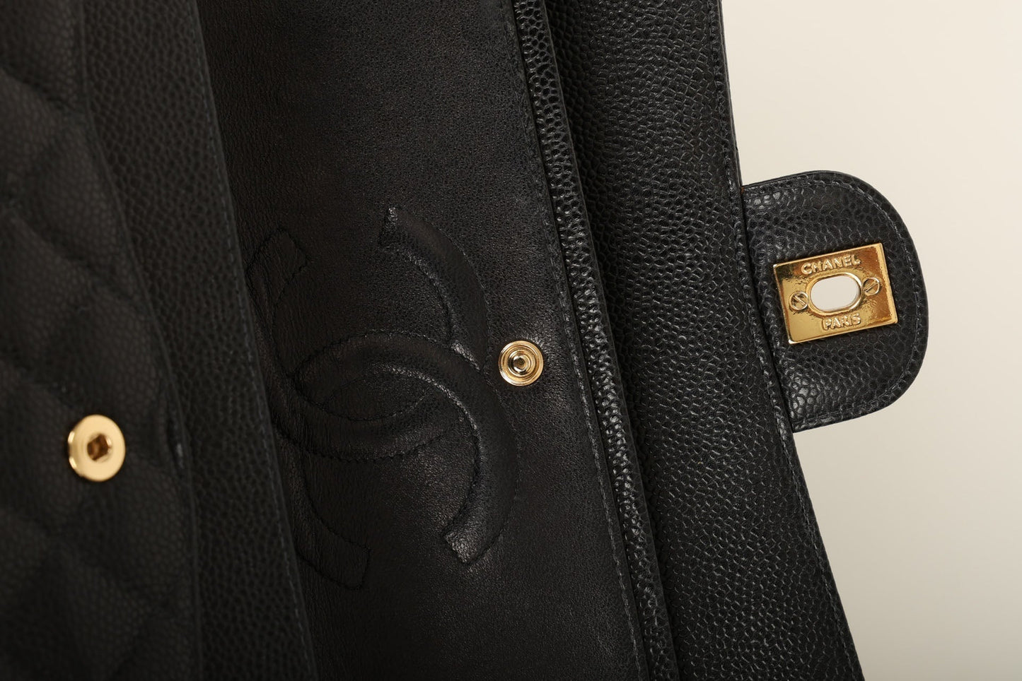 Chanel 2004 Caviar Medium Double Flap