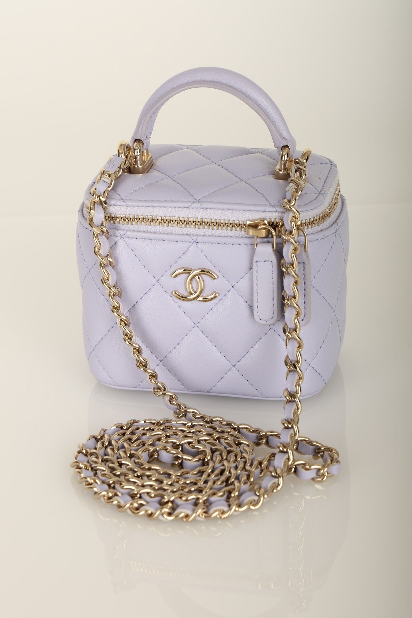 Chanel 2020 Lambskin Mini Top Handle Vanity