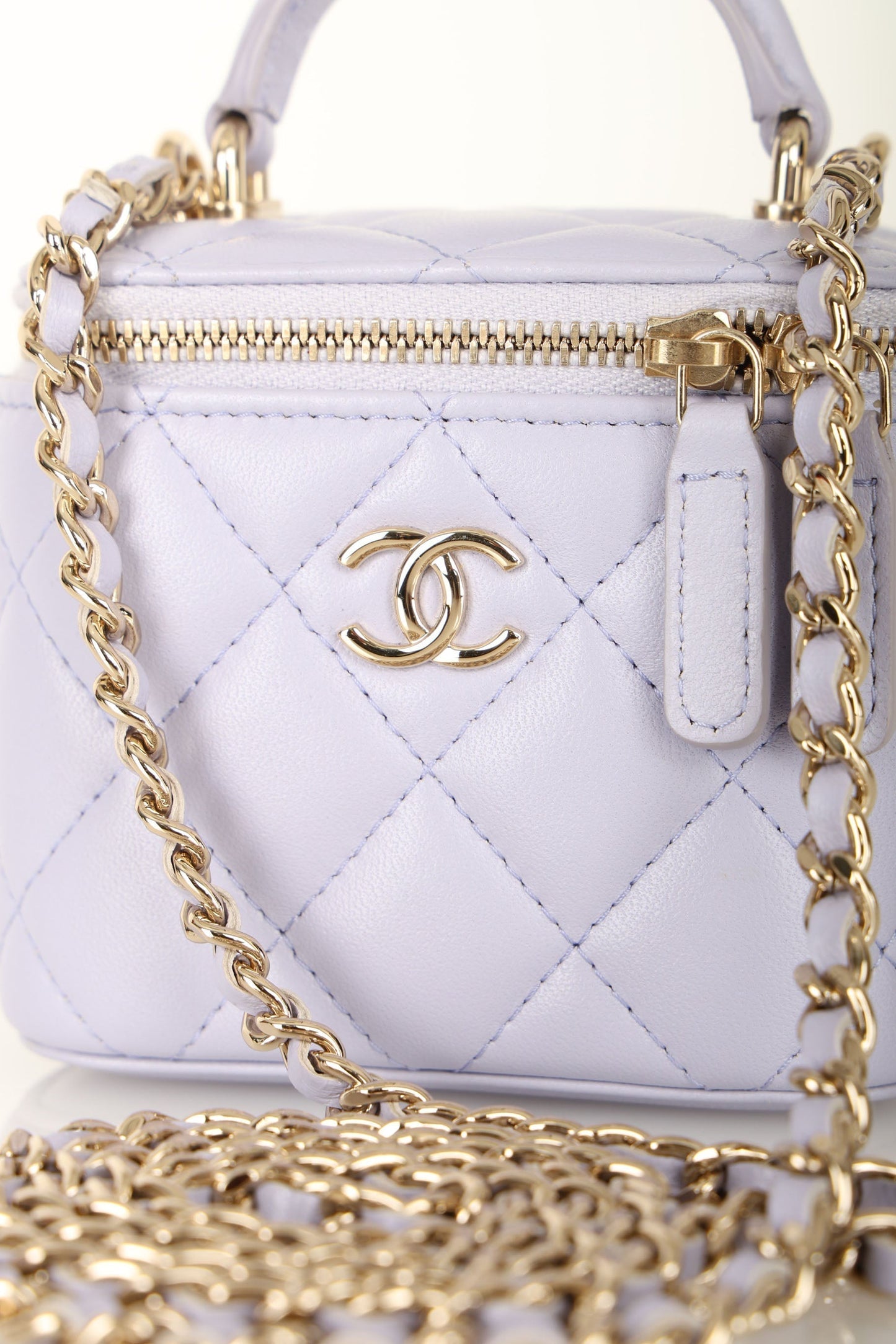 Chanel 2020 Lambskin Mini Top Handle Vanity
