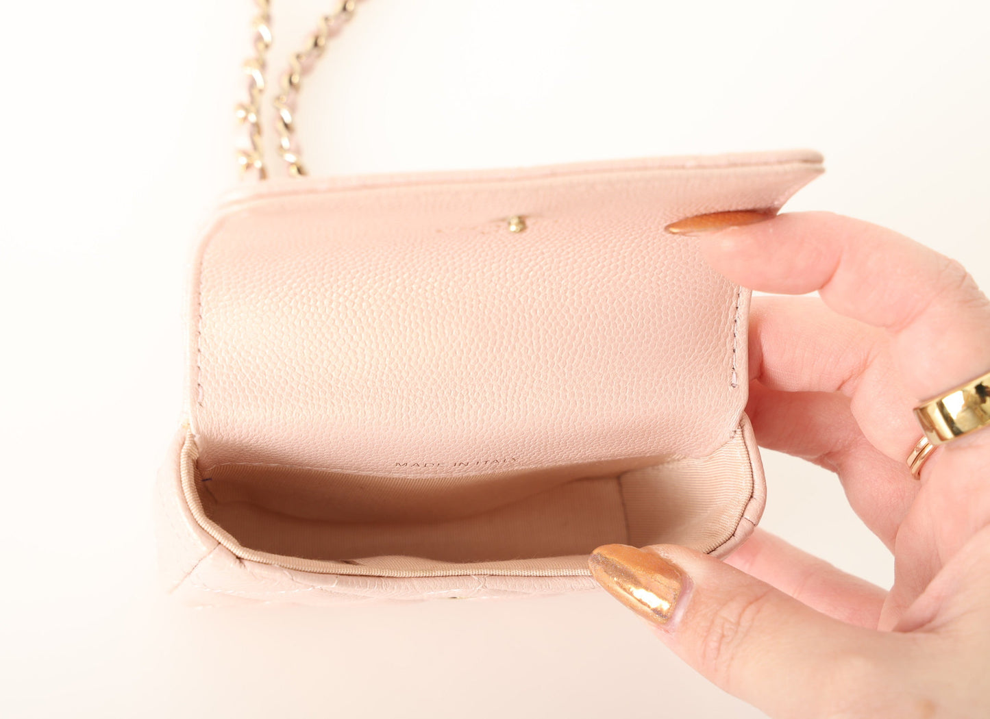 Chanel 2021 Caviar Iridescent Micro Bag