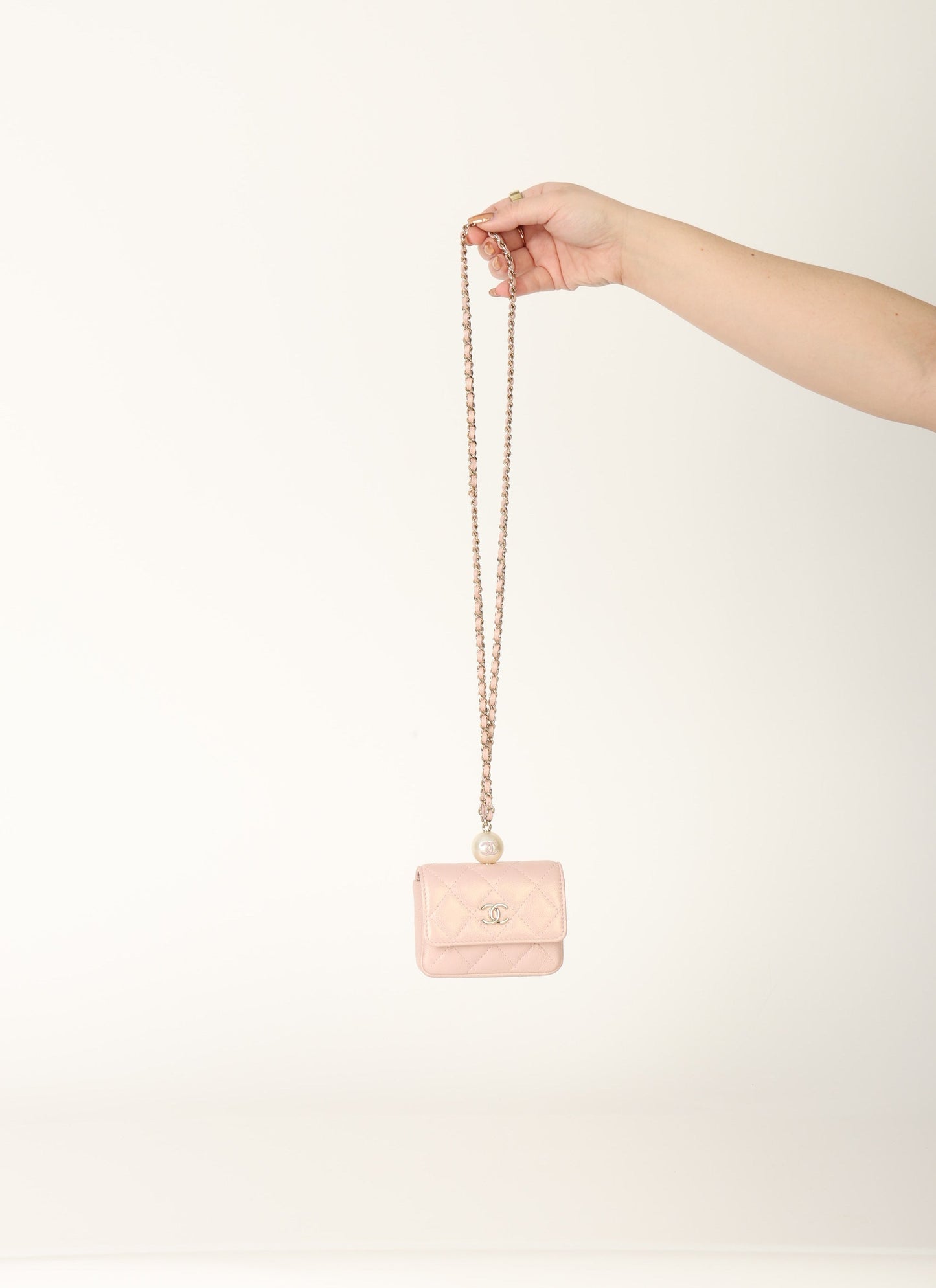 Chanel 2021 Caviar Iridescent Micro Bag