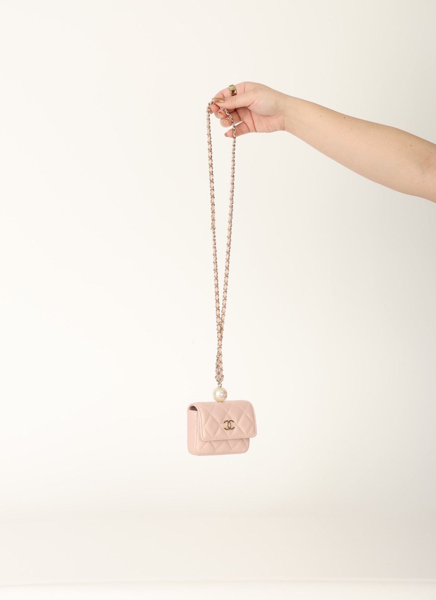 Chanel 2021 Caviar Iridescent Micro Bag