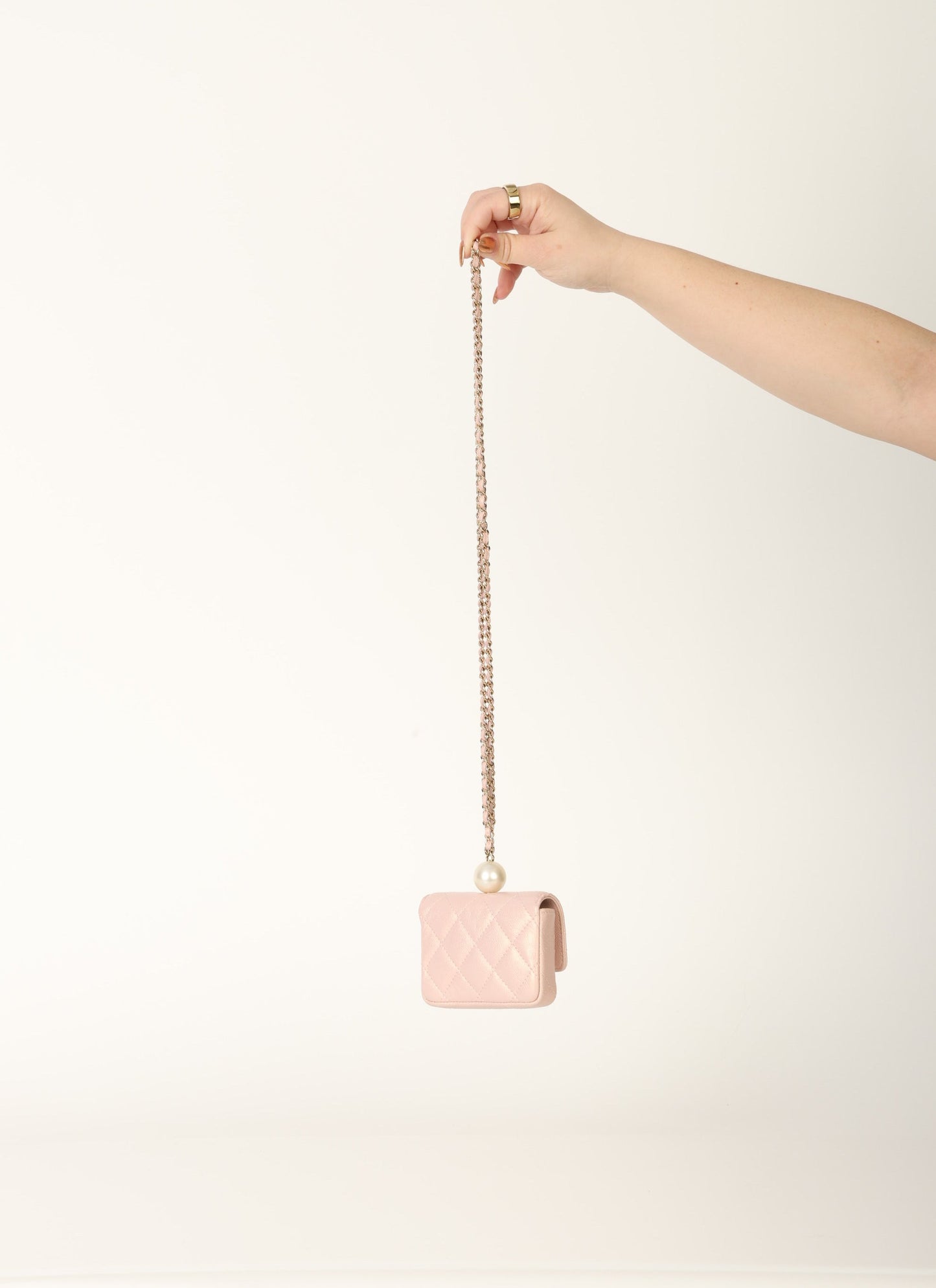 Chanel 2021 Caviar Iridescent Micro Bag