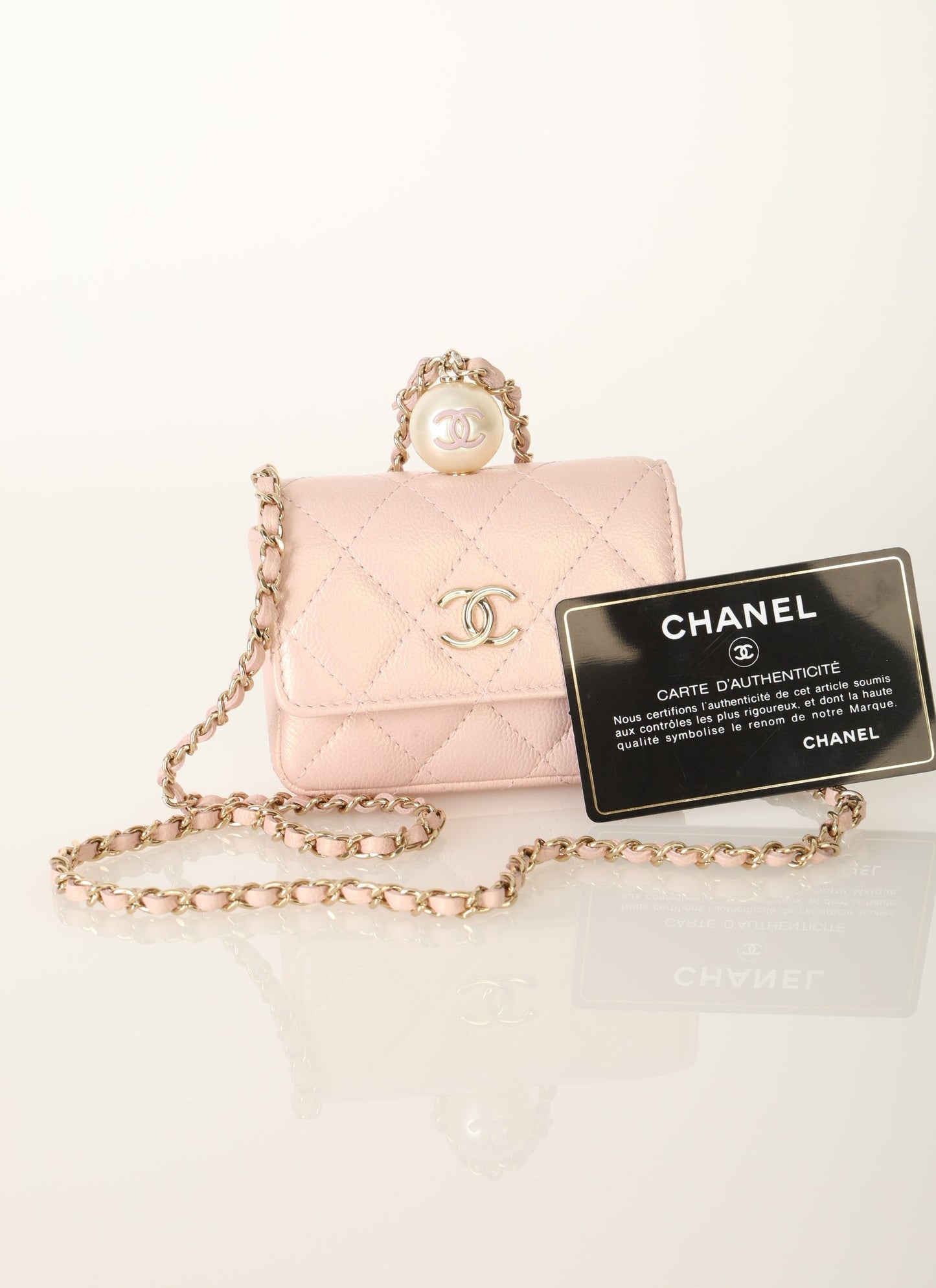 Chanel 2021 Caviar Iridescent Micro Bag
