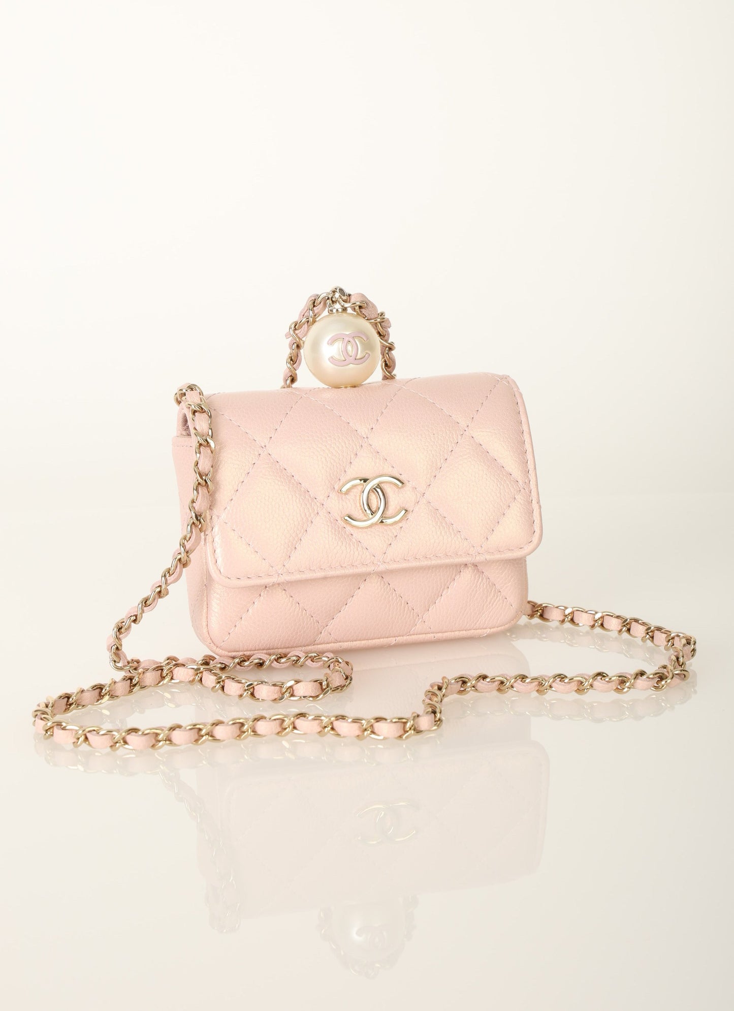 Chanel 2021 Caviar Iridescent Micro Bag