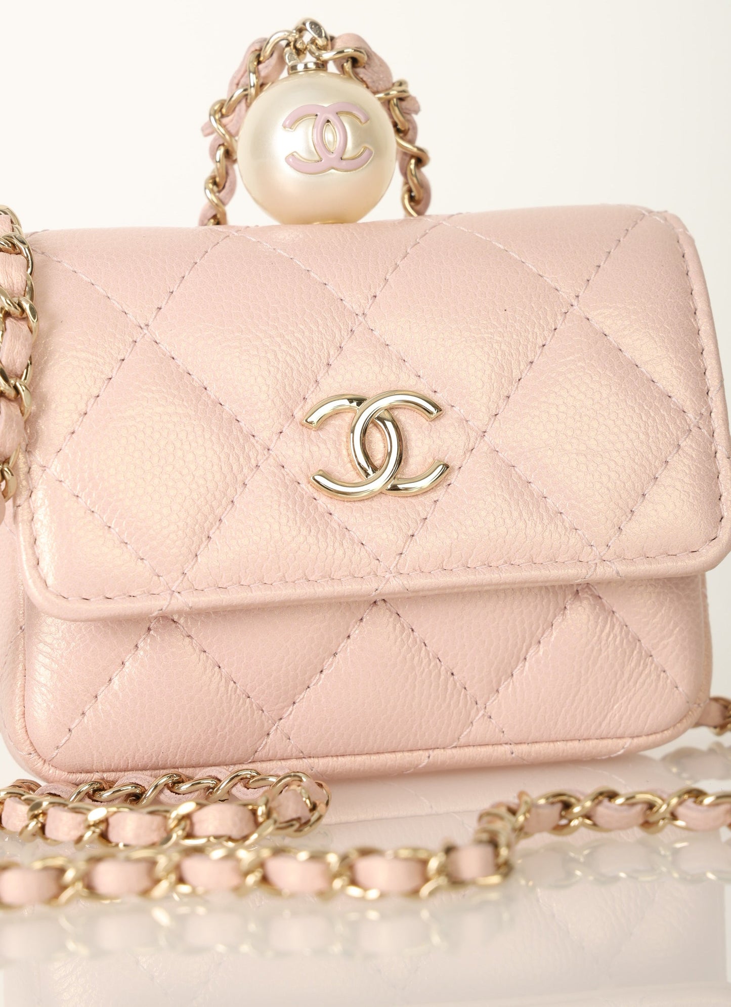 Chanel 2021 Caviar Iridescent Micro Bag