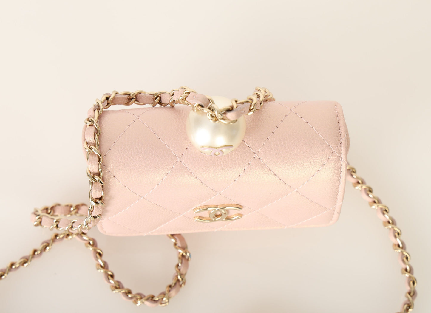 Chanel 2021 Caviar Iridescent Micro Bag