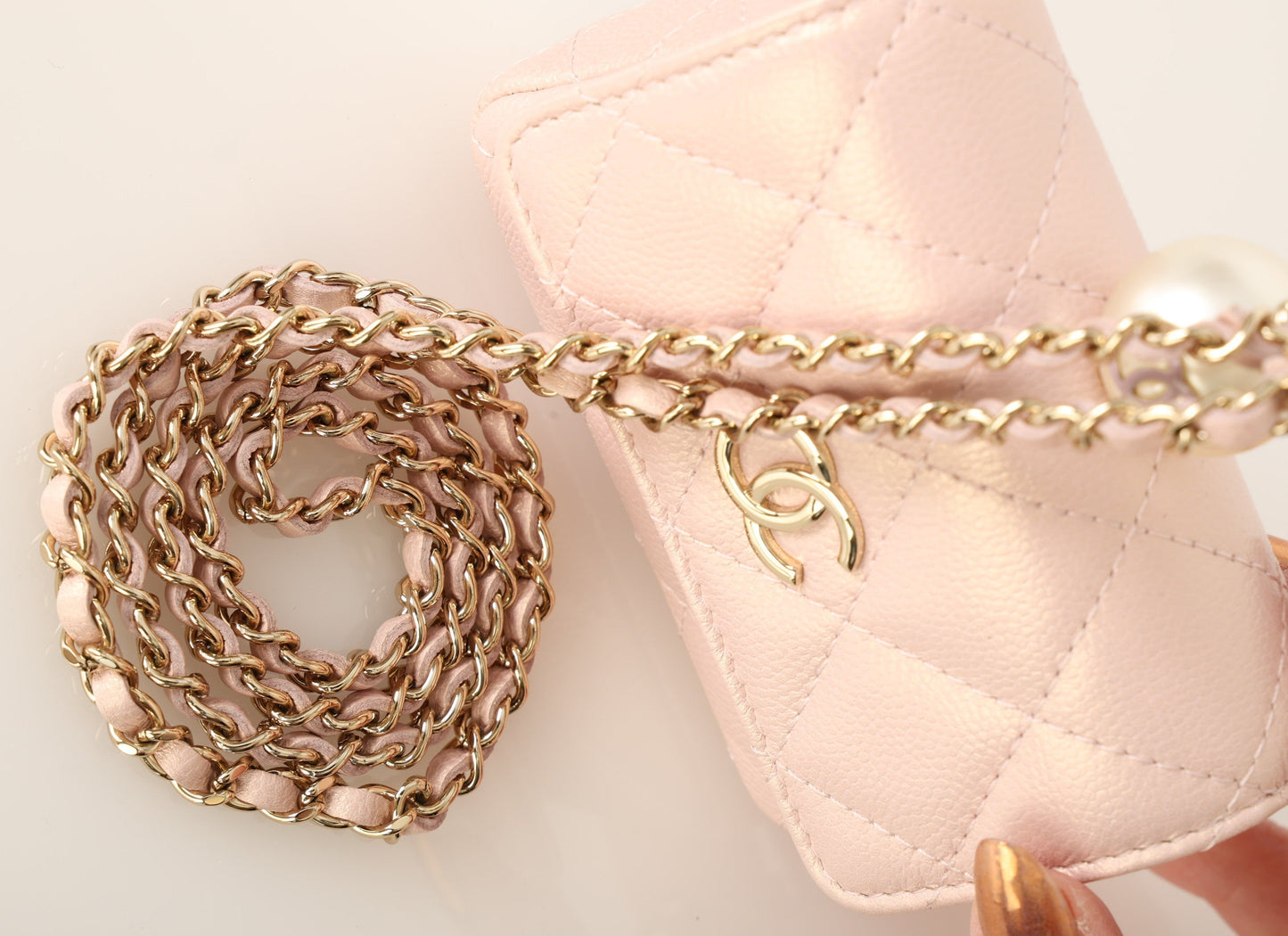Chanel 2021 Caviar Iridescent Micro Bag