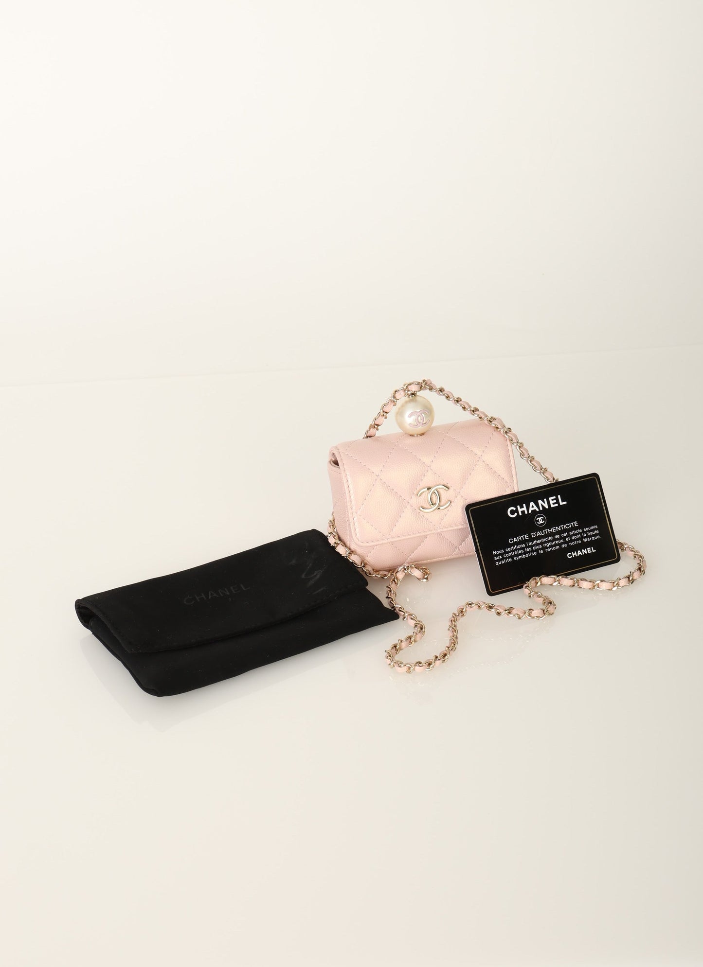 Chanel 2021 Caviar Iridescent Micro Bag