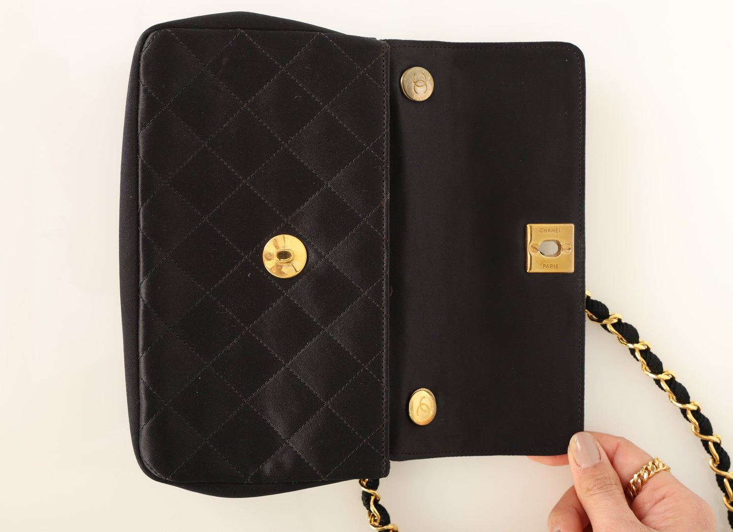 Chanel 1996 Satin Mini Rectangle Flap