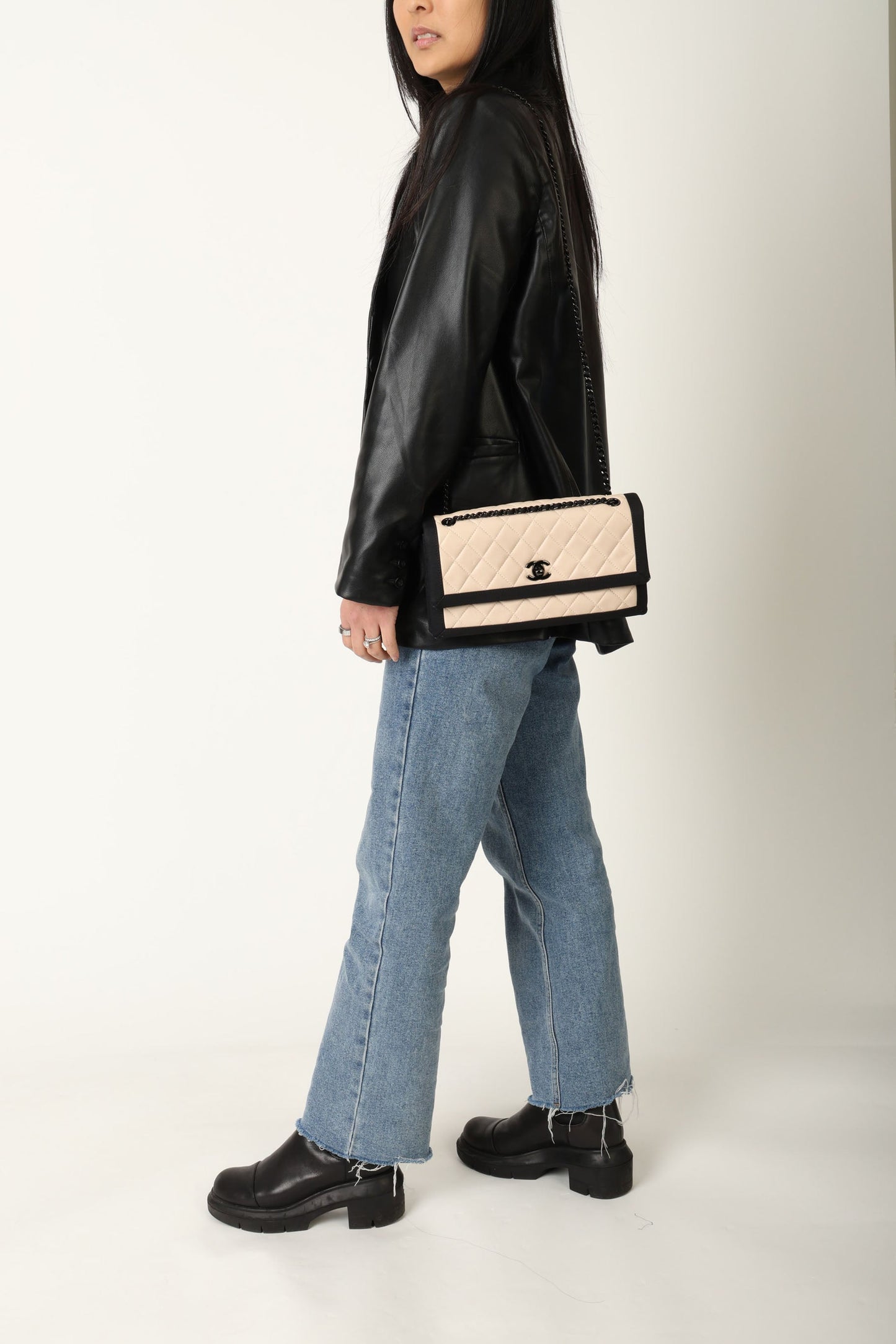 Chanel 2015 Lambskin Grosgrain Flap Bag