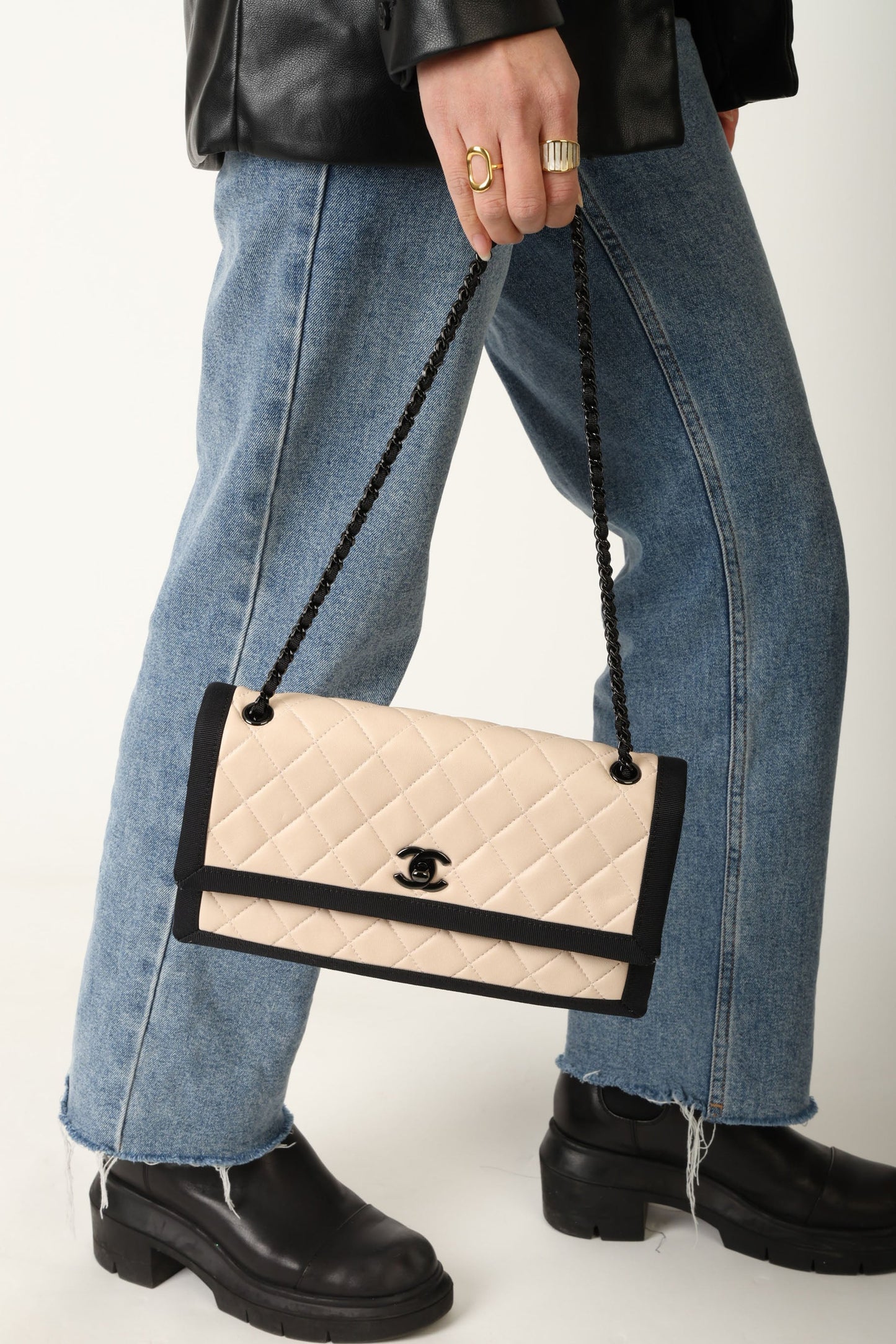 Chanel 2015 Lambskin Grosgrain Flap Bag