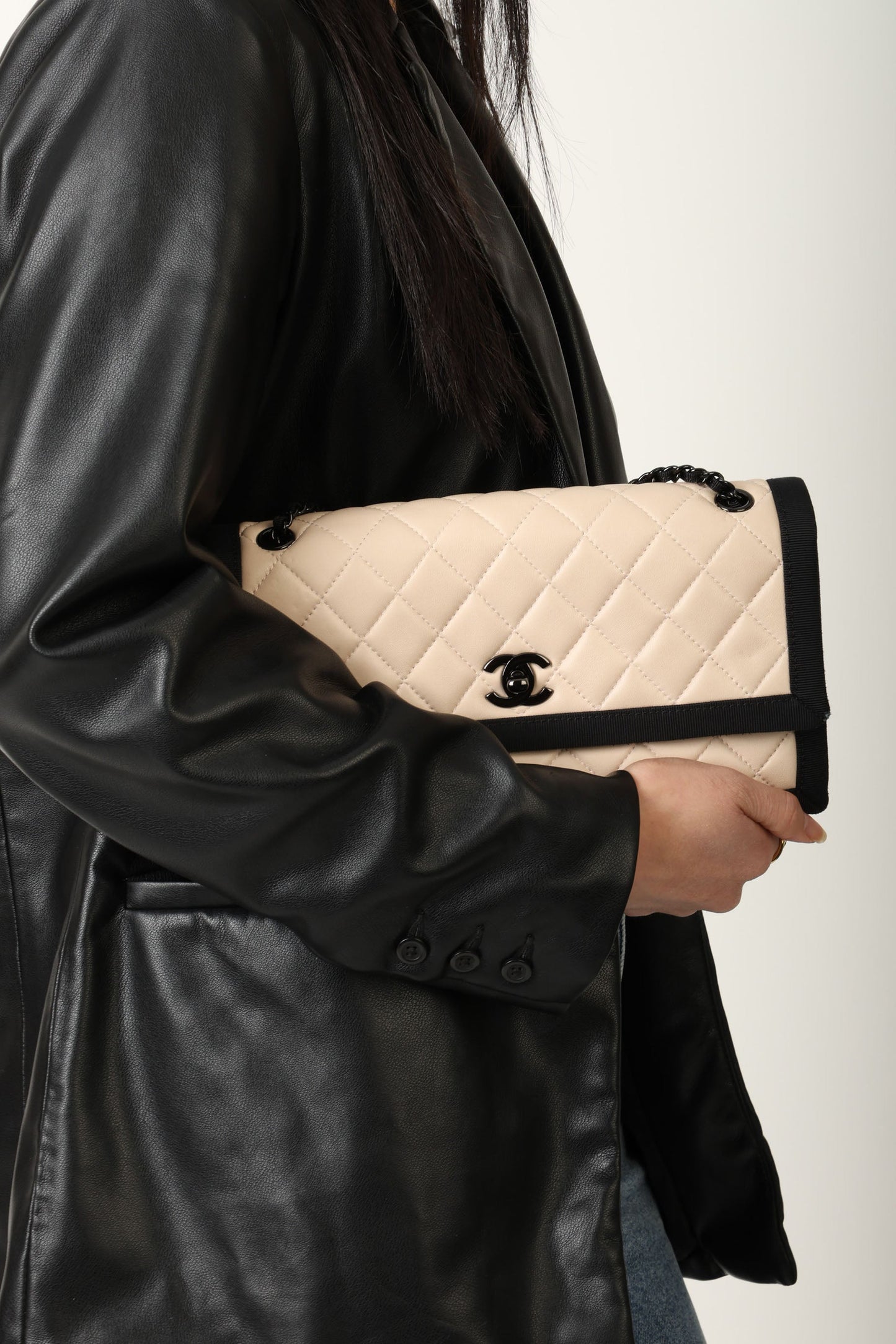 Chanel 2015 Lambskin Grosgrain Flap Bag