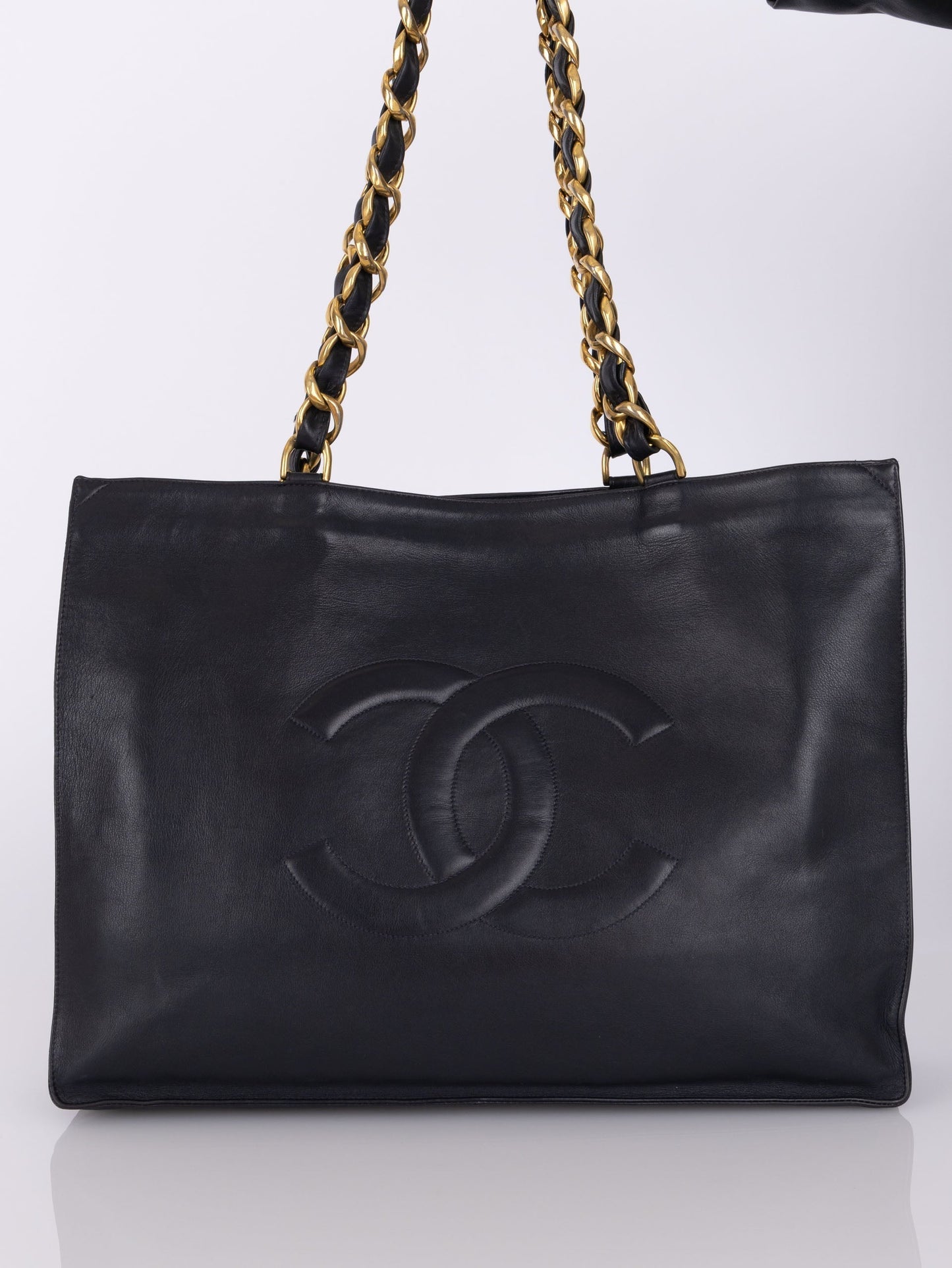 Chanel Calfskin Navy Chunky Chain Tote