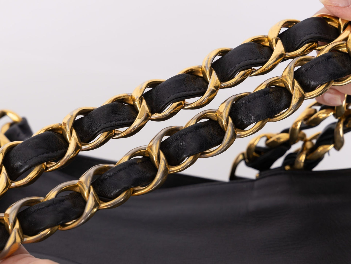 Chanel Calfskin Navy Chunky Chain Tote