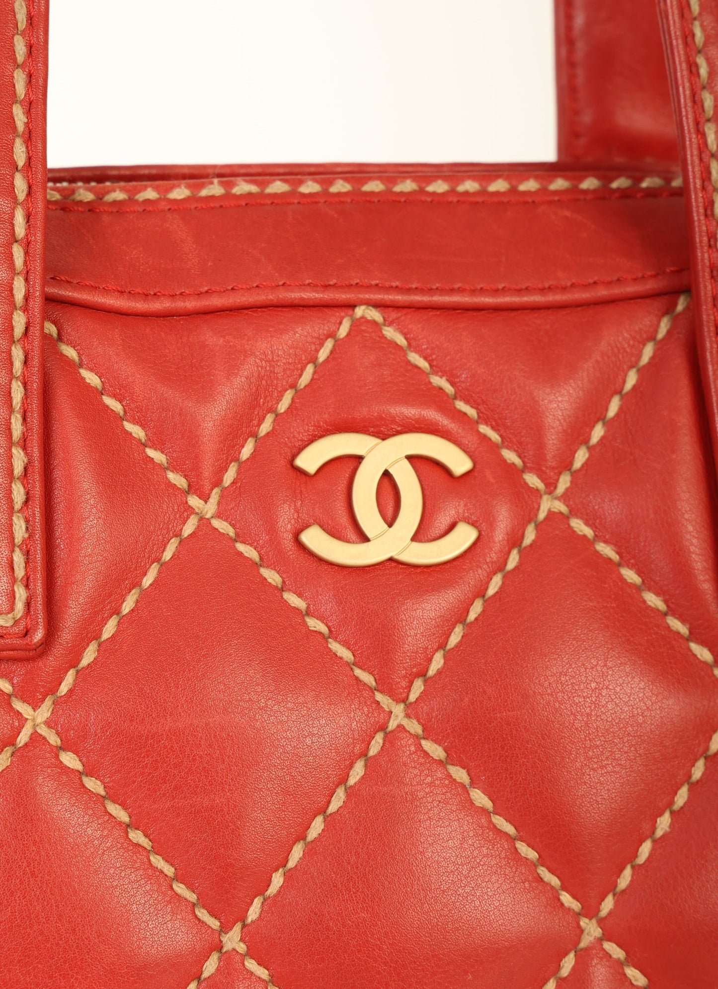 Chanel Calfskin Wild Stich Bowler Bag