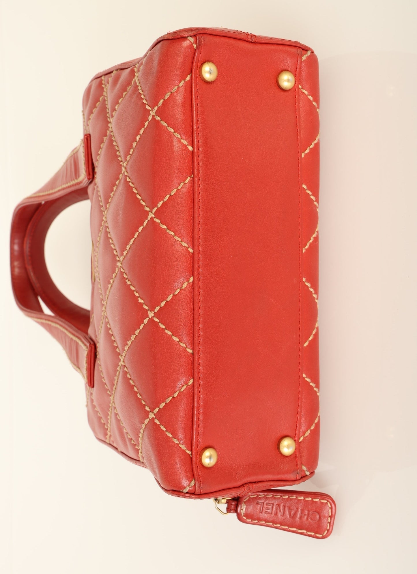 Chanel Calfskin Wild Stich Bowler Bag