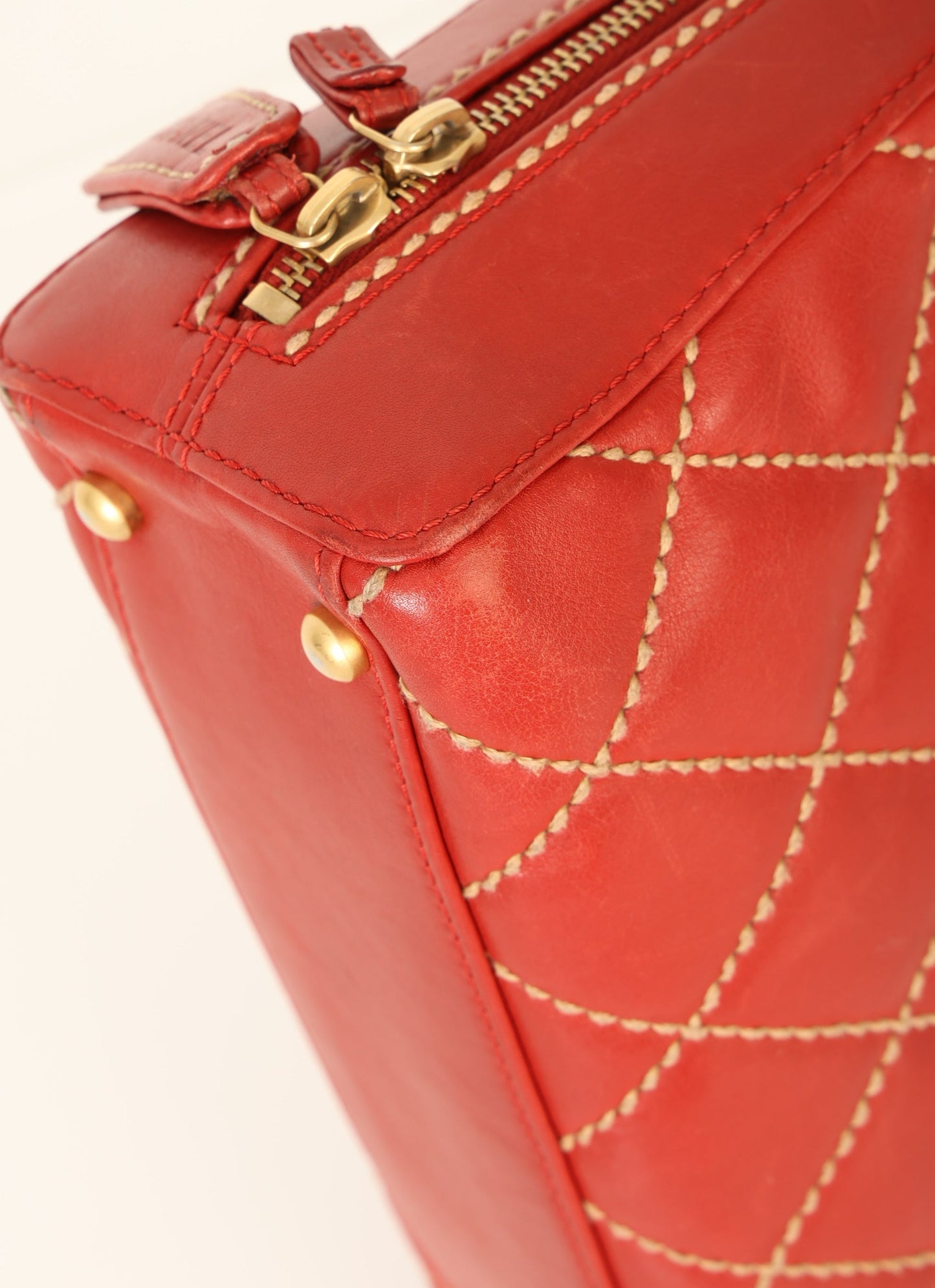 Chanel Calfskin Wild Stich Bowler Bag