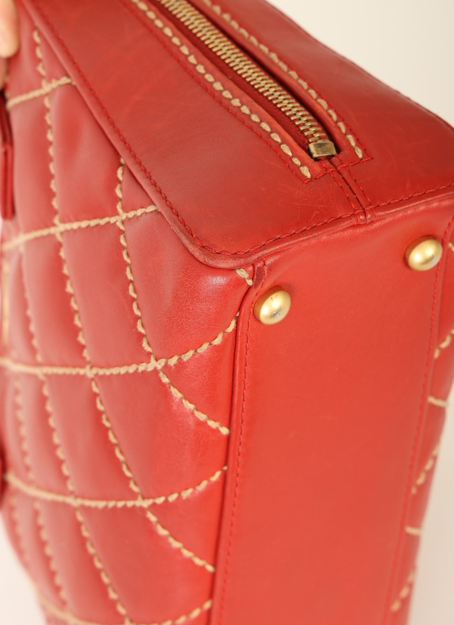 Chanel Calfskin Wild Stich Bowler Bag