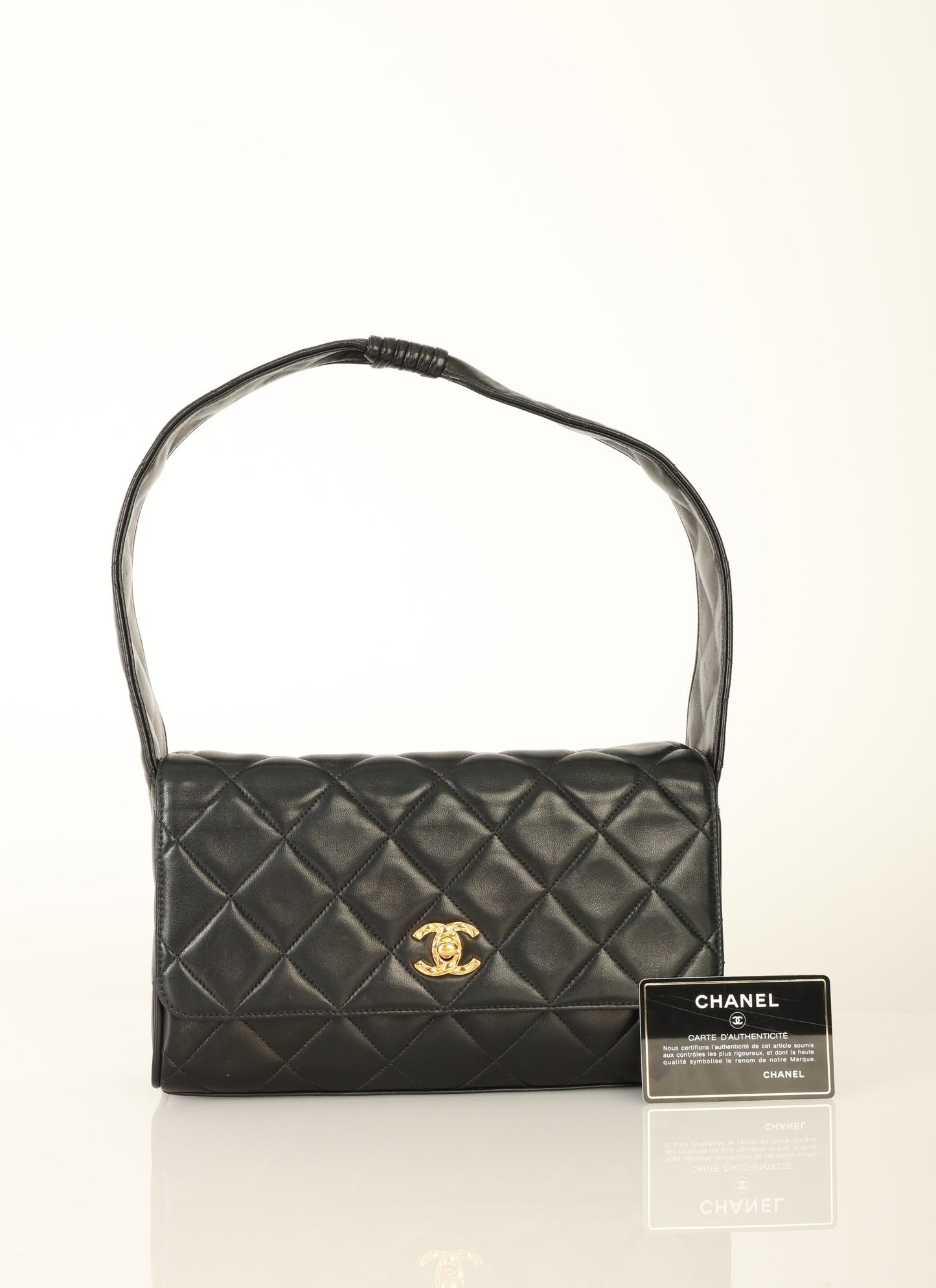 Chanel 1991 Lambskin Coco Crush Shoulder Bag