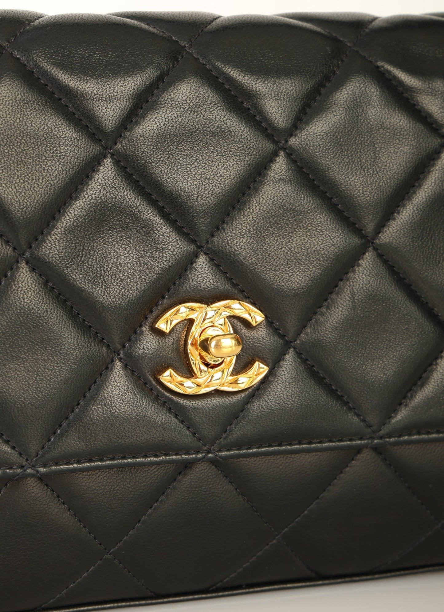 Chanel 1991 Lambskin Coco Crush Shoulder Bag