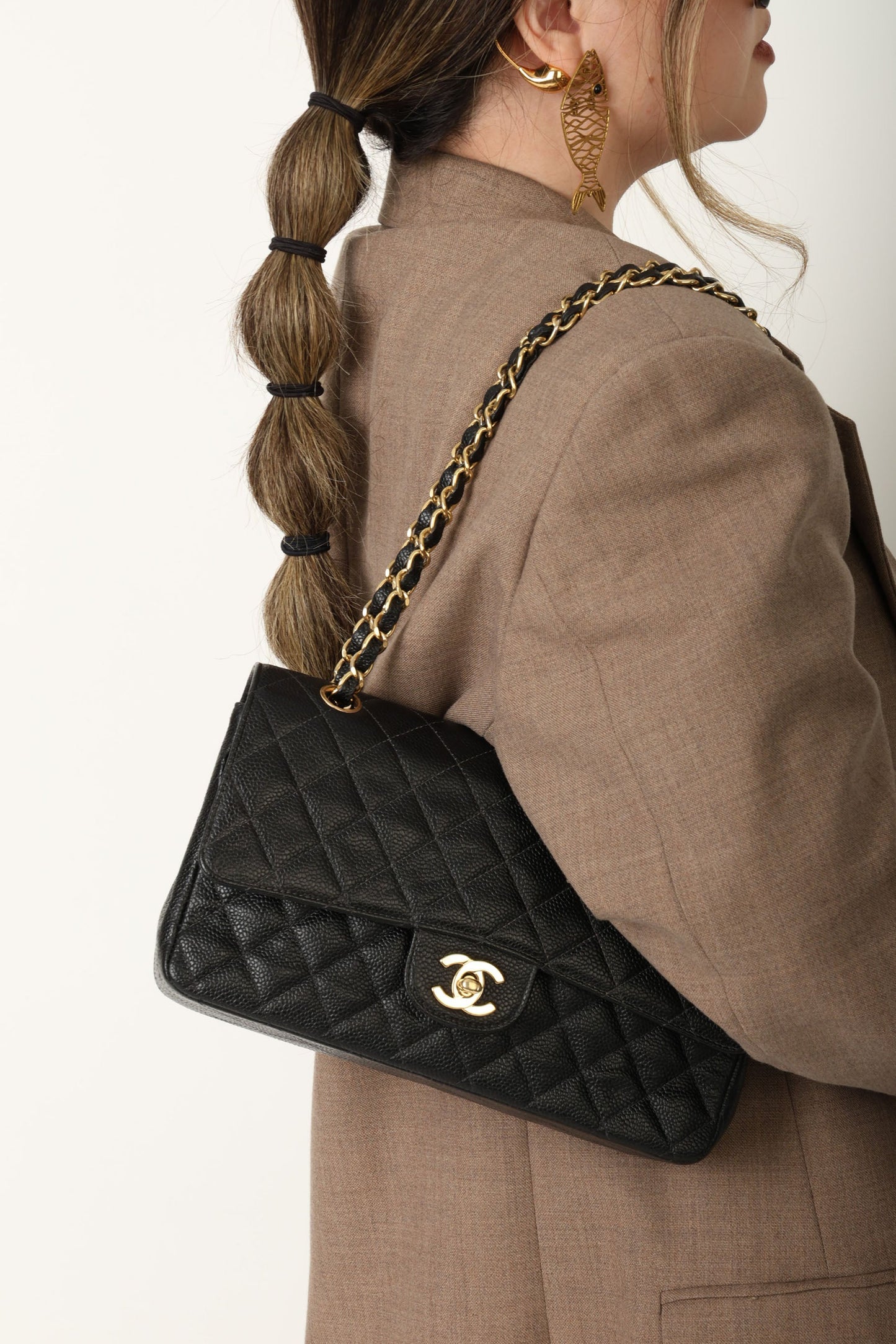 Chanel 2003 Caviar Medium Double Flap