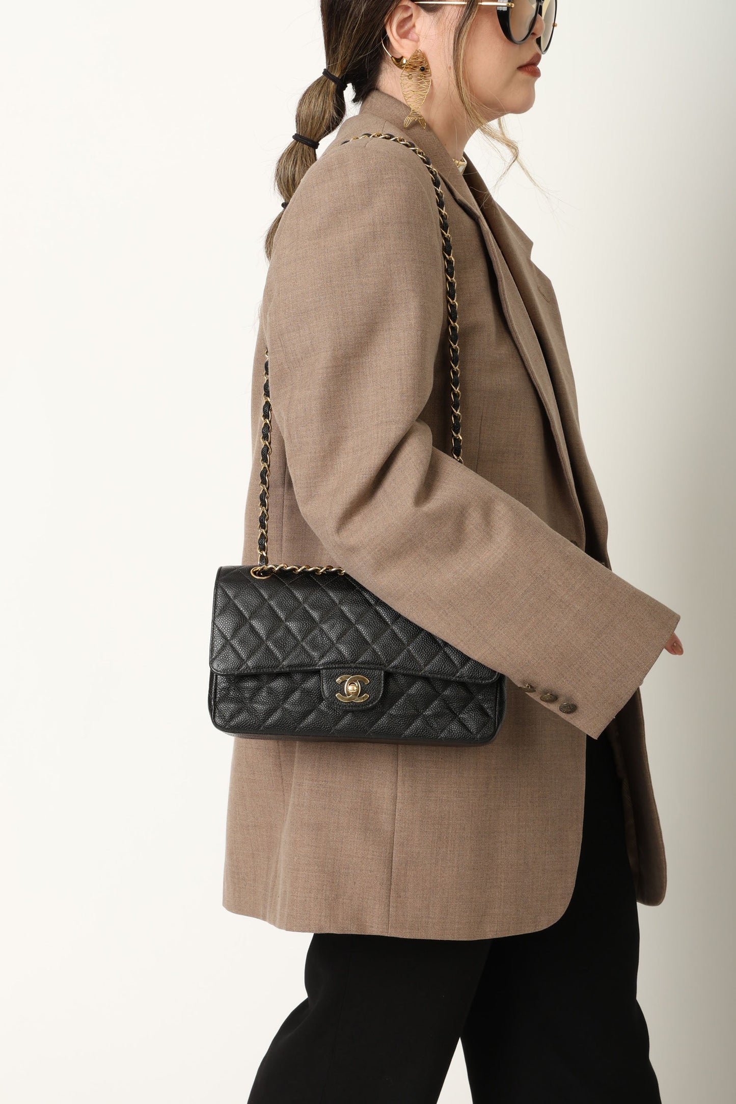 Chanel 2003 Caviar Medium Double Flap