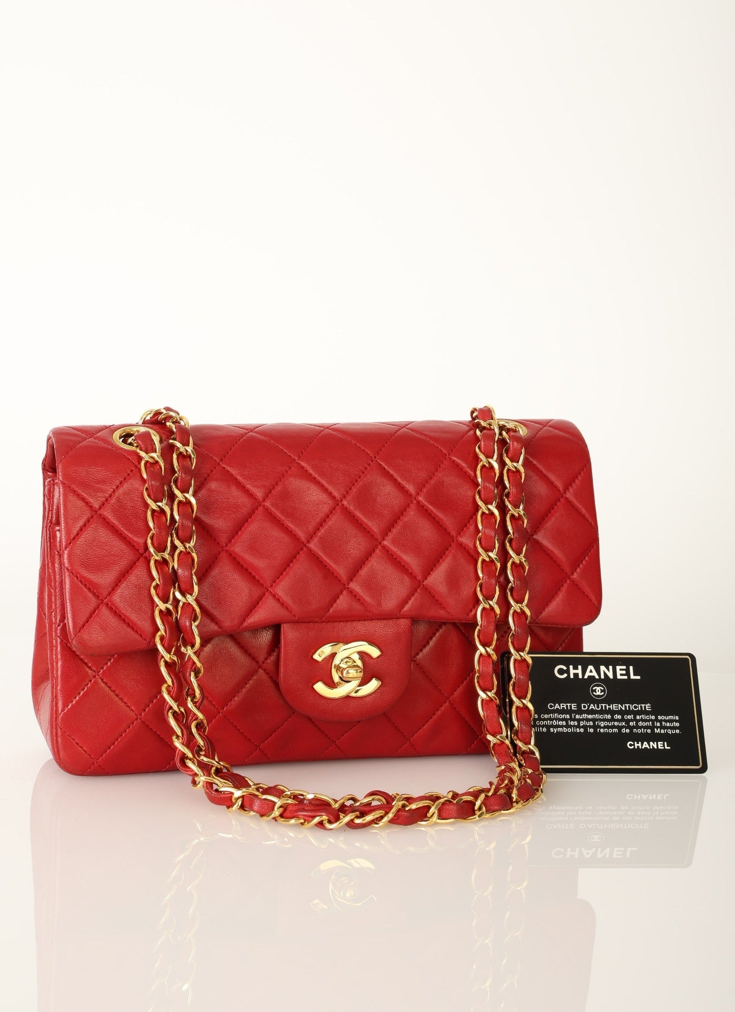 Chanel 1991 Lambskin Small Red Double Flap