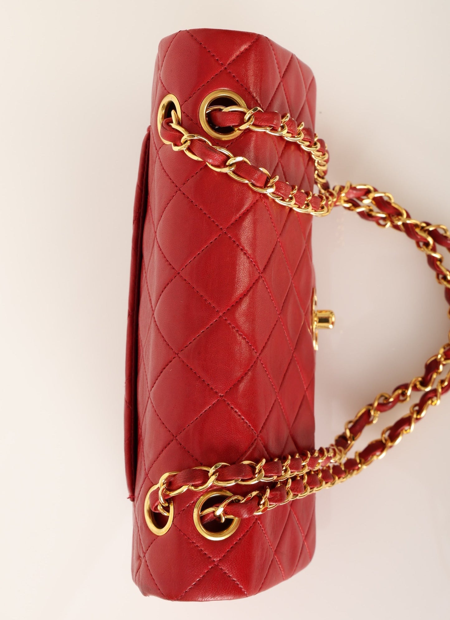 Chanel 1991 Lambskin Small Red Double Flap