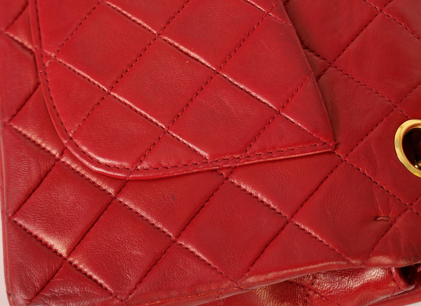 Chanel 1991 Lambskin Small Red Double Flap