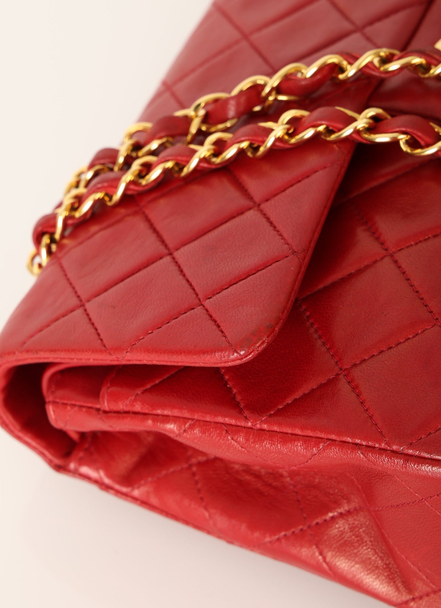 Chanel 1991 Lambskin Small Red Double Flap