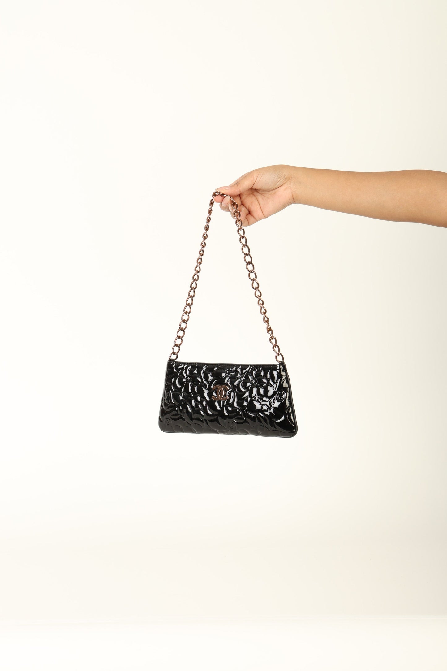 Chanel 2003 Patent Camellia Pochette