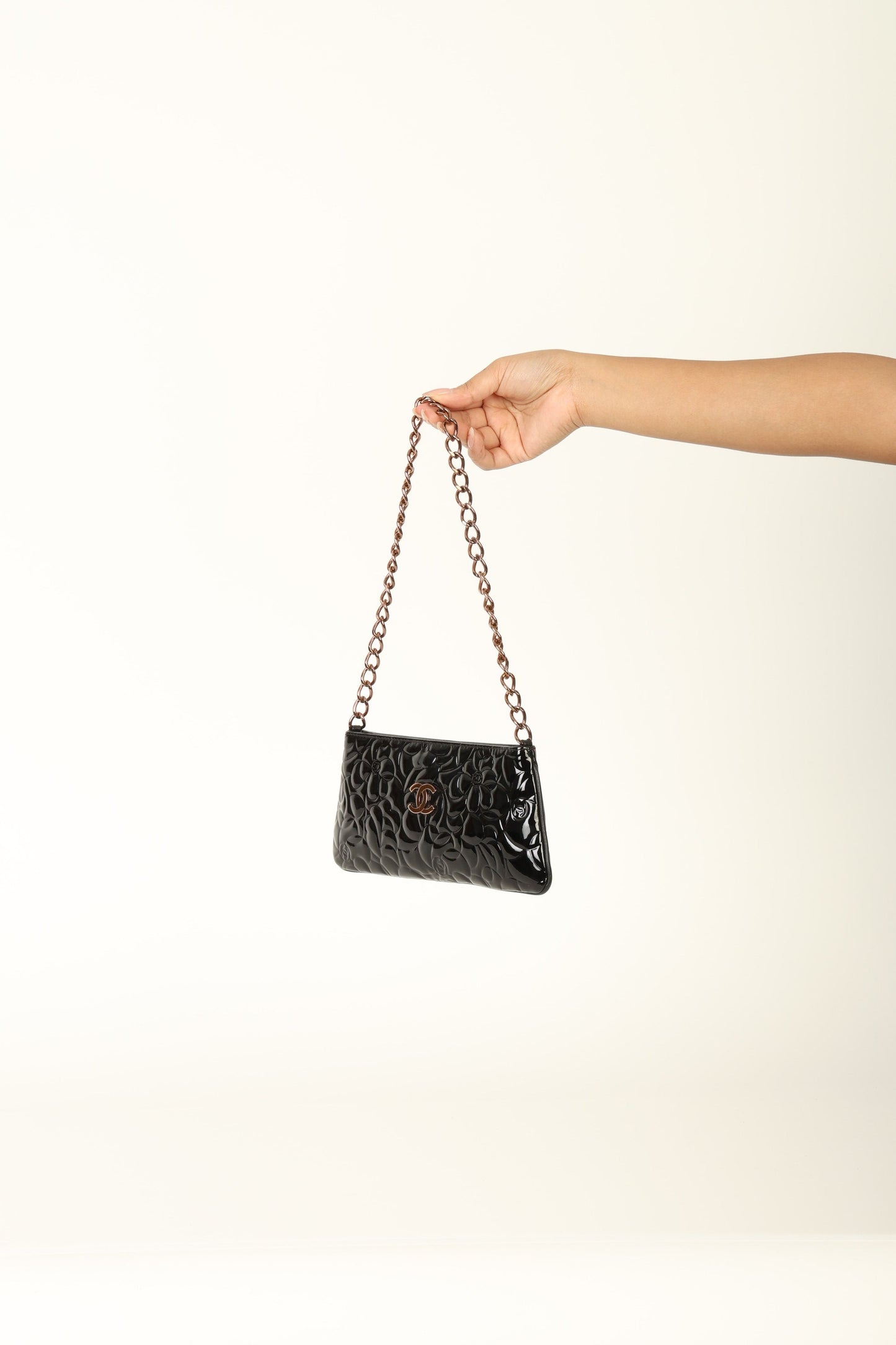Chanel 2003 Patent Camellia Pochette