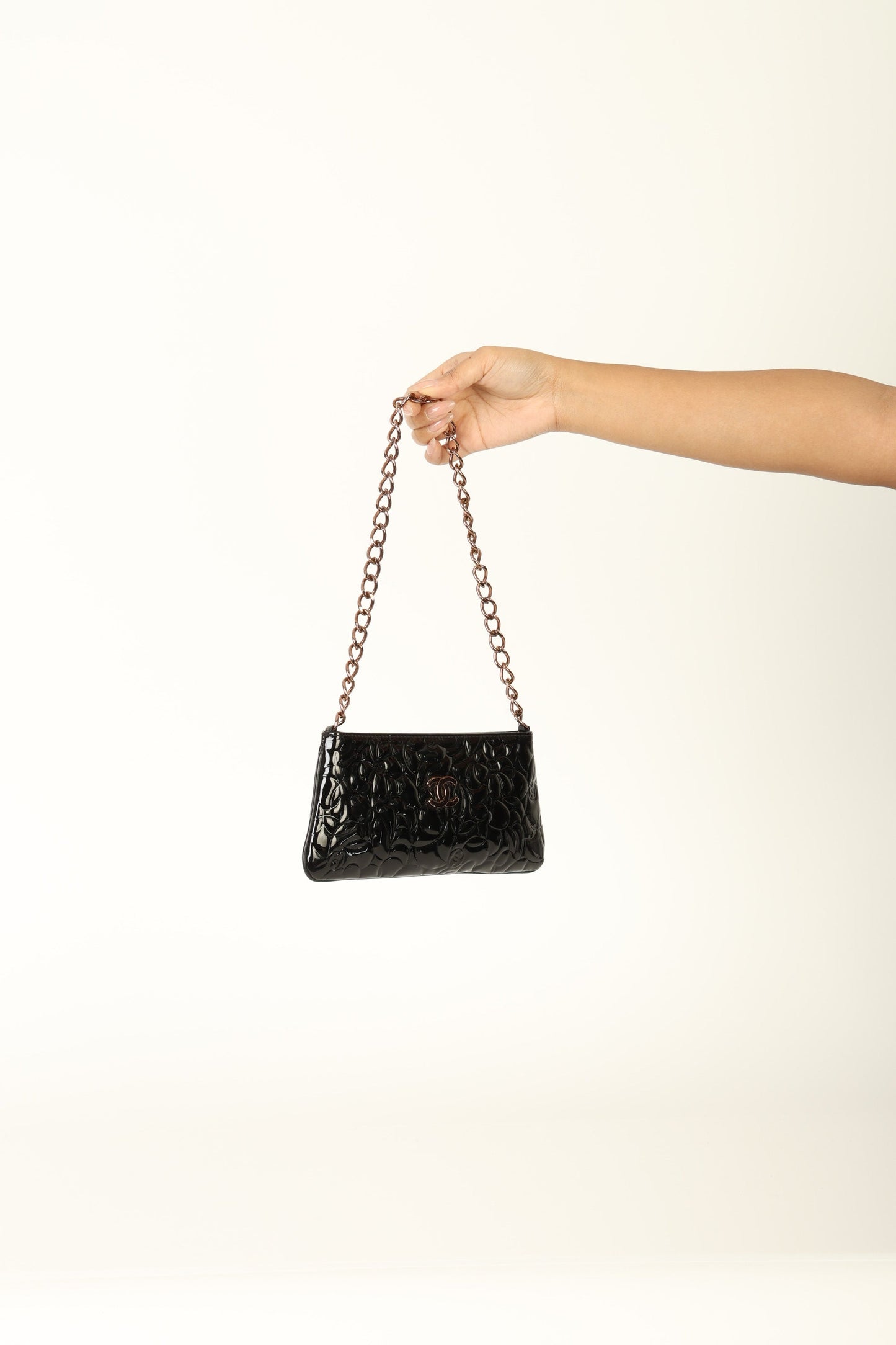 Chanel 2003 Patent Camellia Pochette