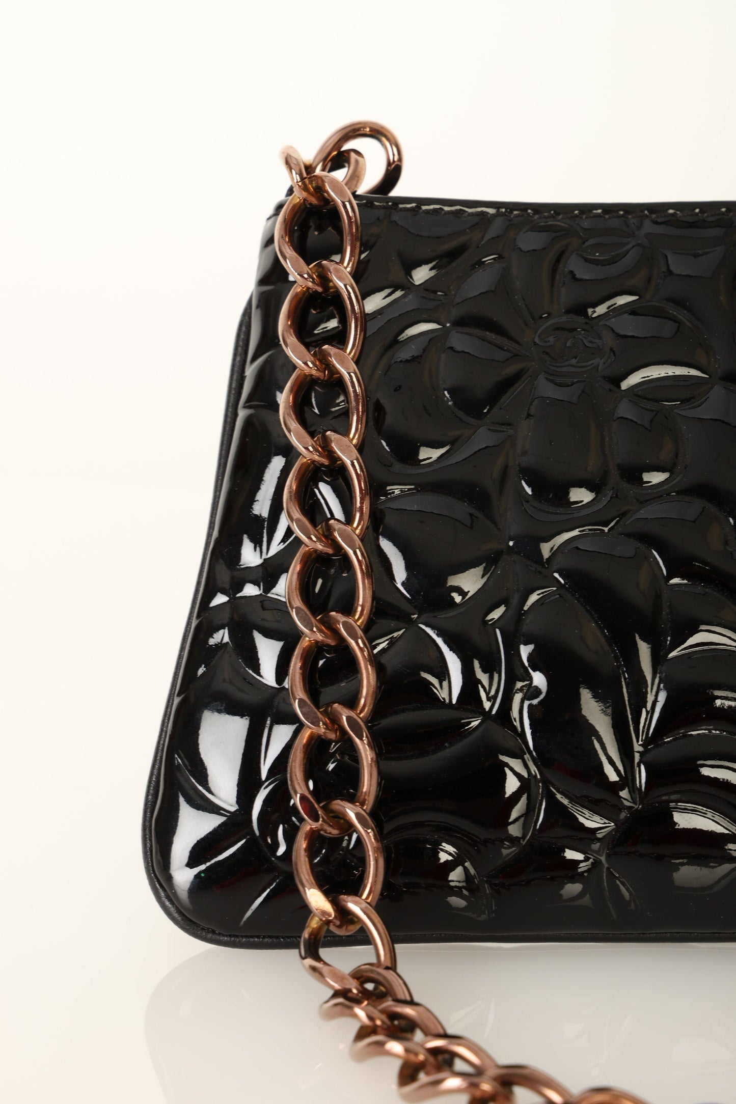 Chanel 2003 Patent Camellia Pochette