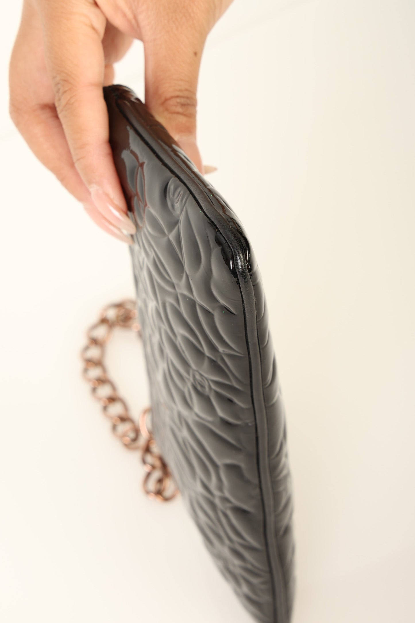 Chanel 2003 Patent Camellia Pochette