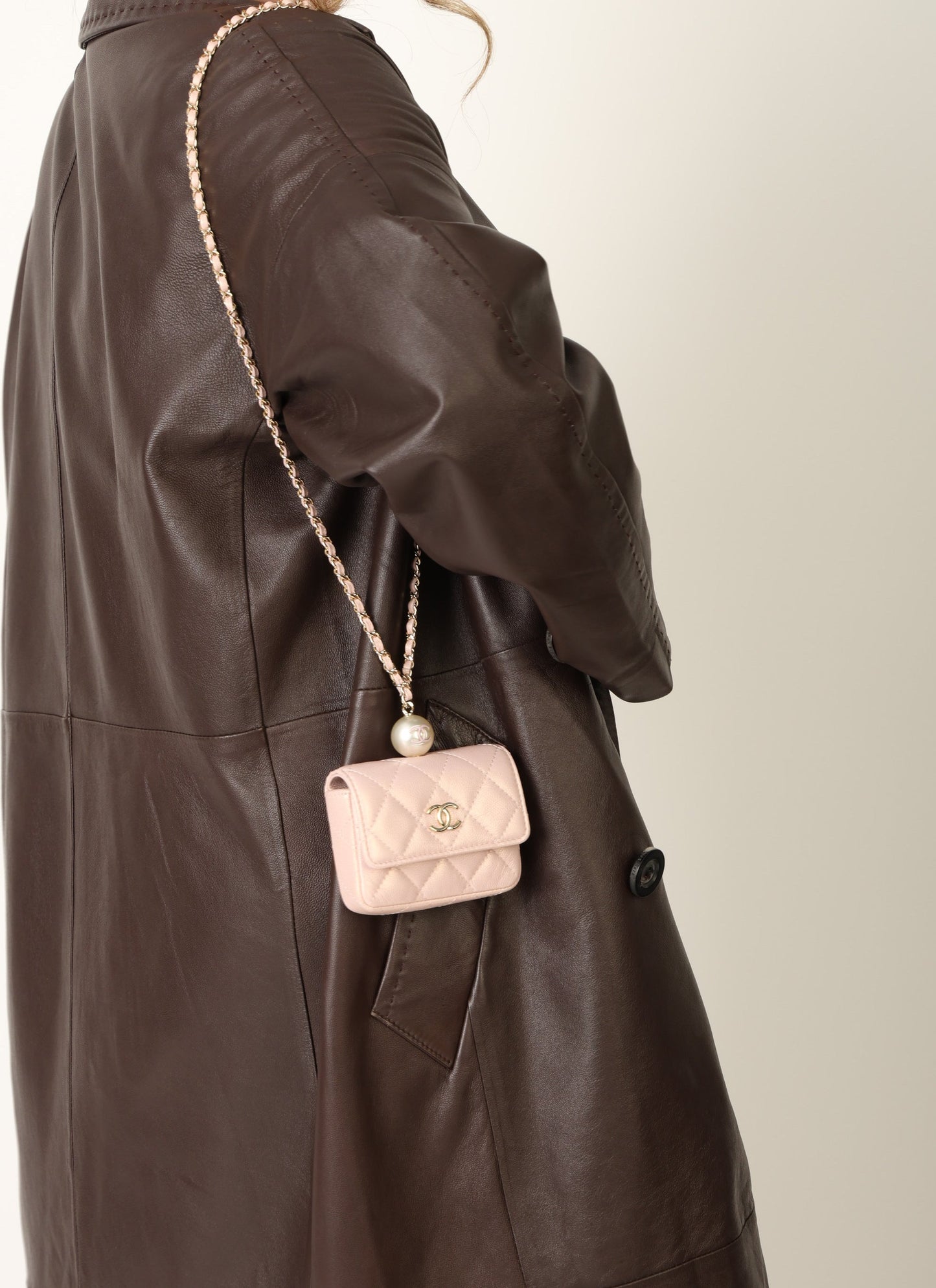 Chanel 2021 Caviar Iridescent Micro Bag